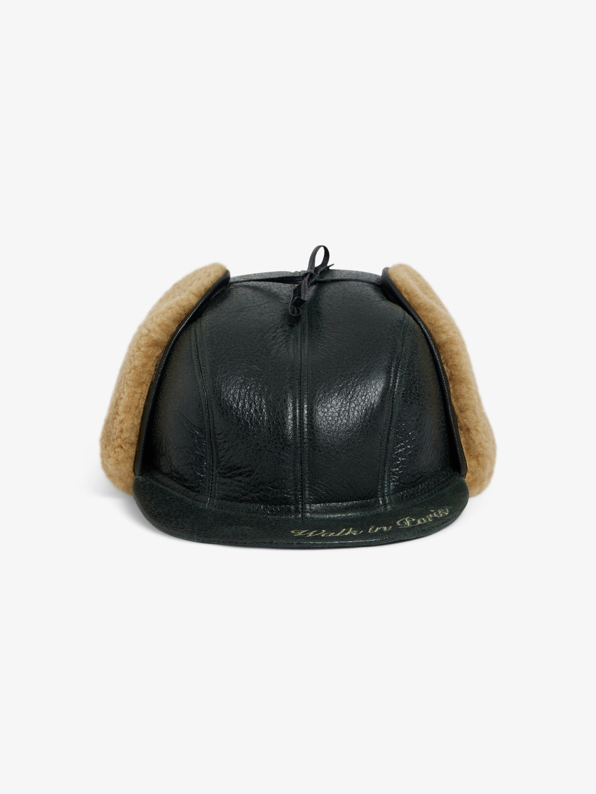 La casquette en peau lainée vert forêt