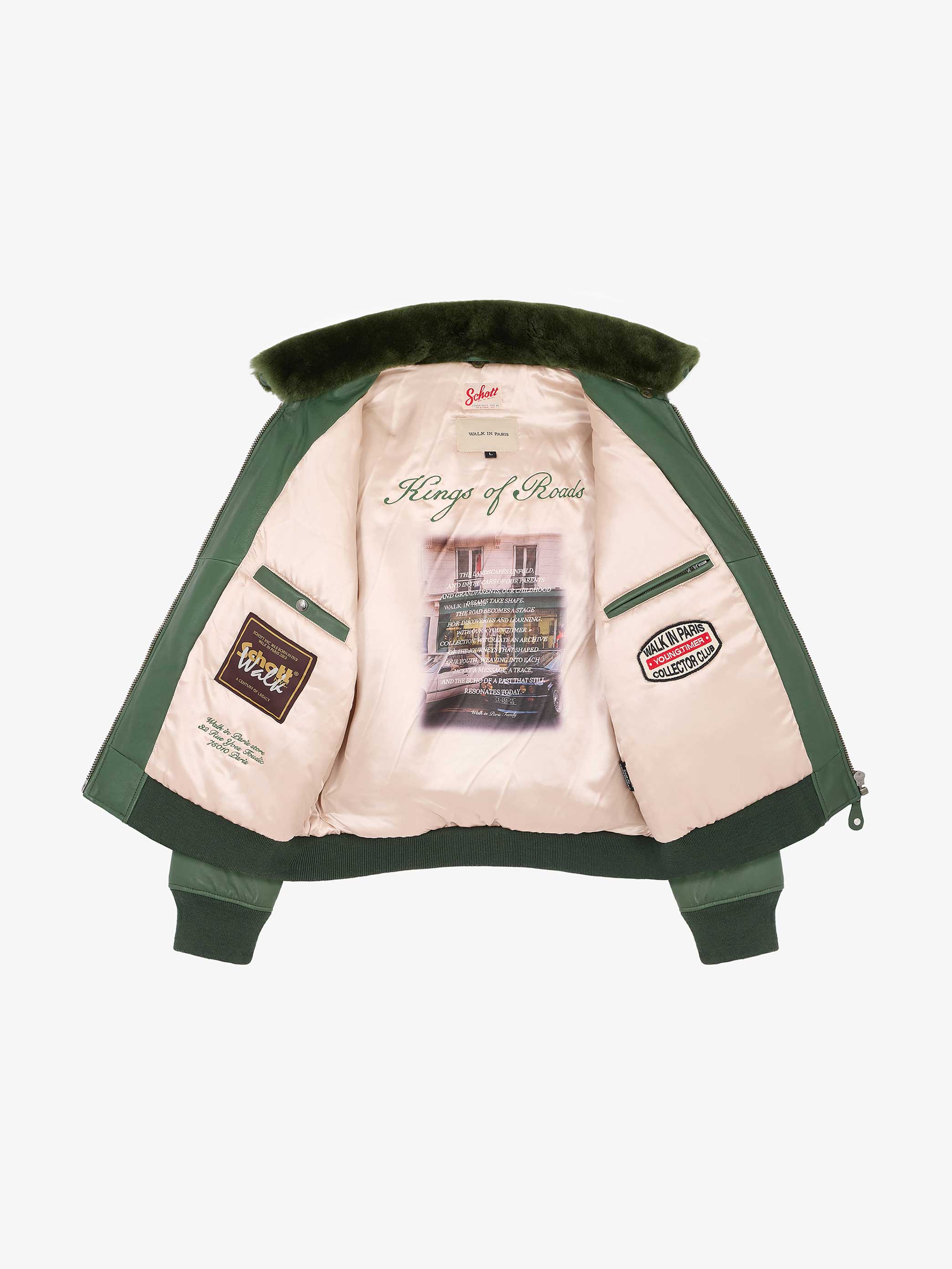 Walk in Paris X Schott NYC ® - The green flight jacket 3