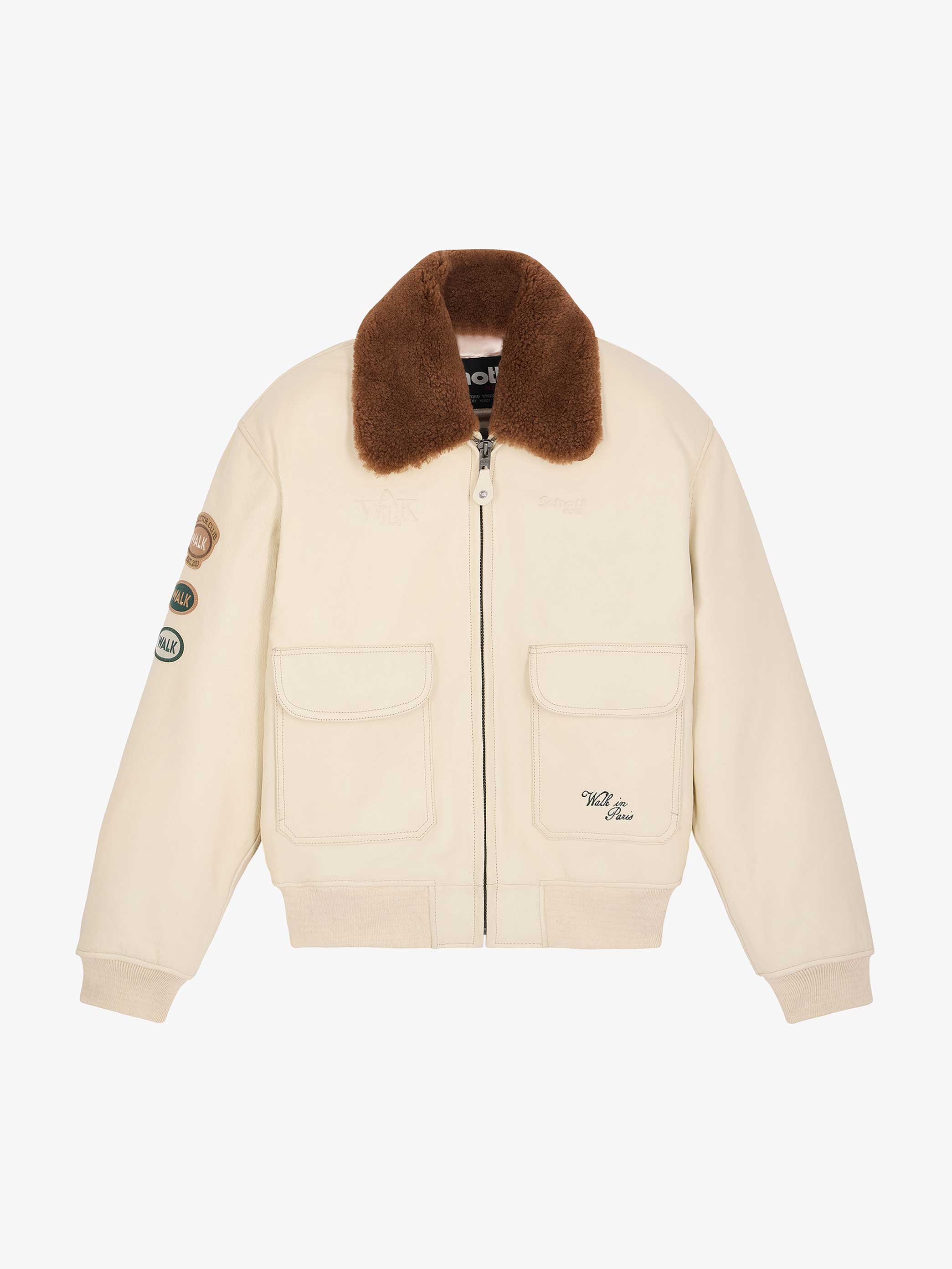 Walk in Paris X Schott NYC ® - The beige Youngtimer flight jacket 2