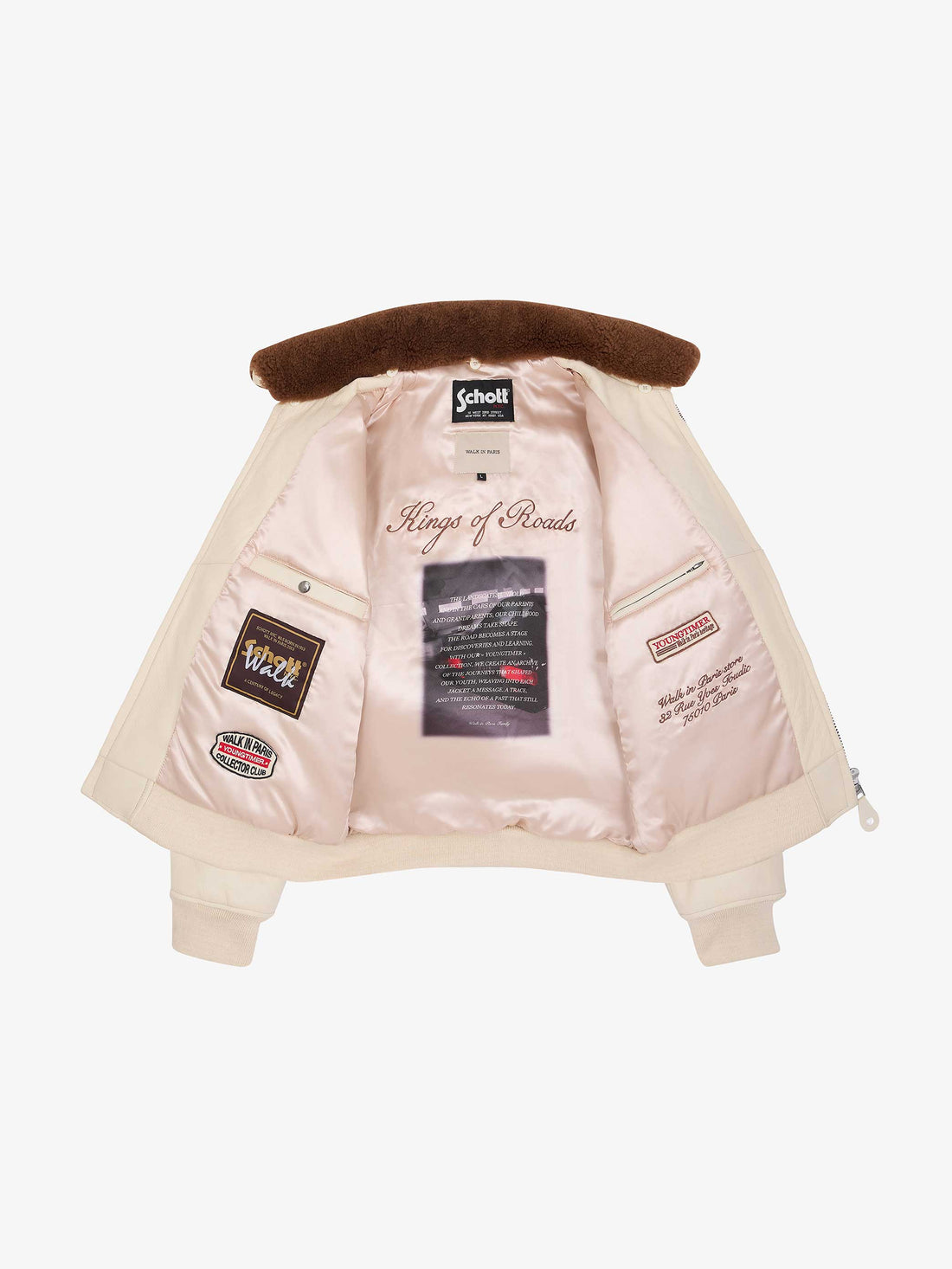 Walk in Paris X Schott NYC ® - The beige Youngtimer flight jacket