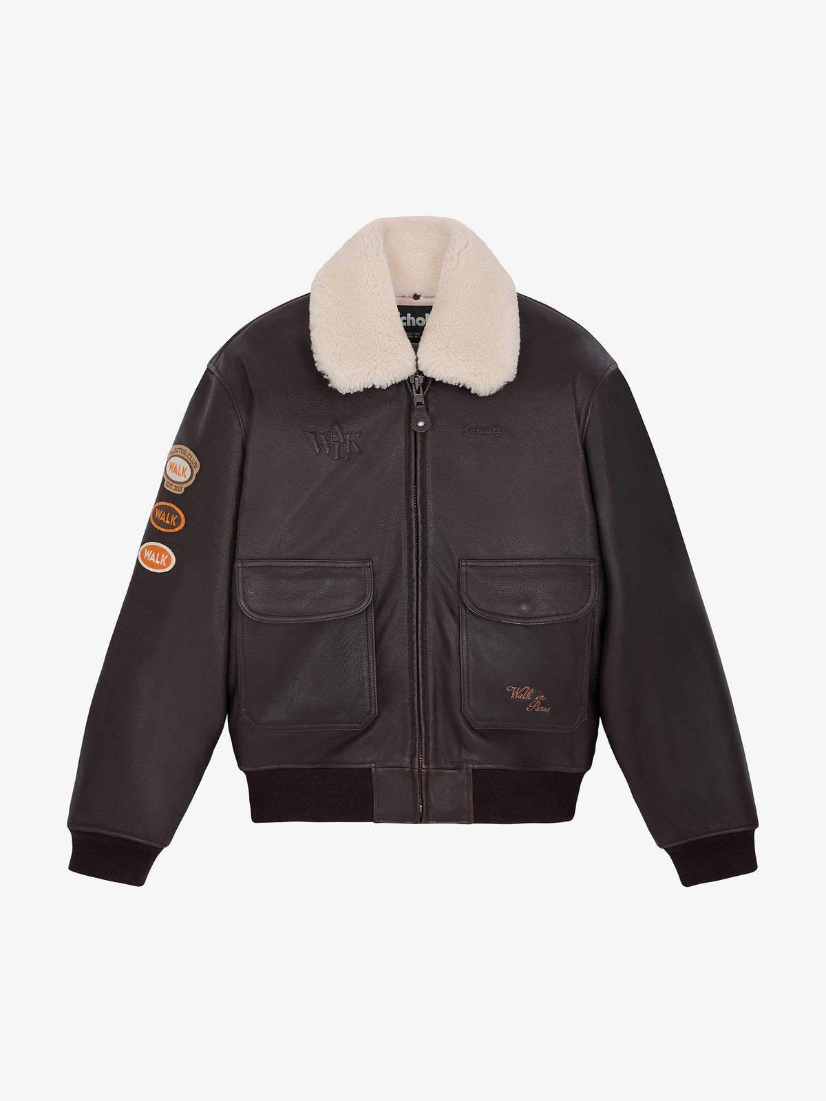 Walk in Paris X Schott NYC ® - The Youngtimer brown flight jacket