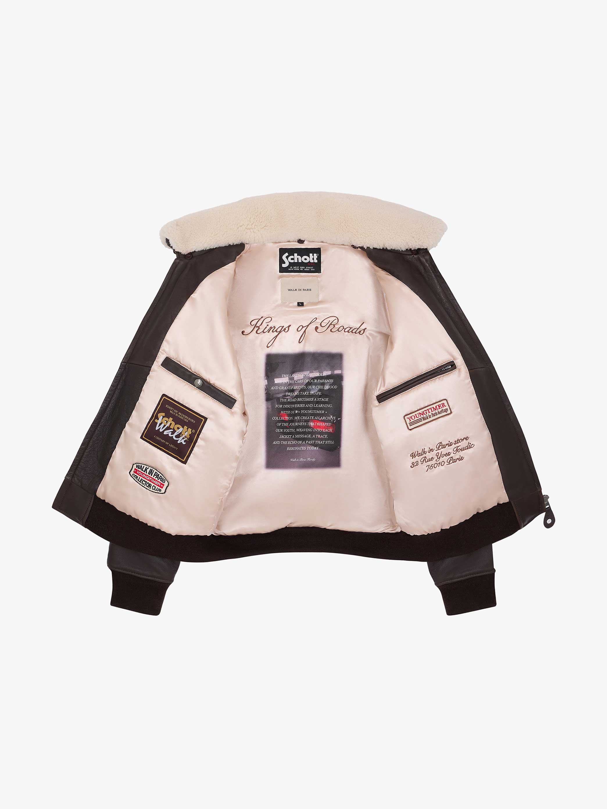 Walk in Paris X Schott NYC ® - The Youngtimer brown flight jacket 3