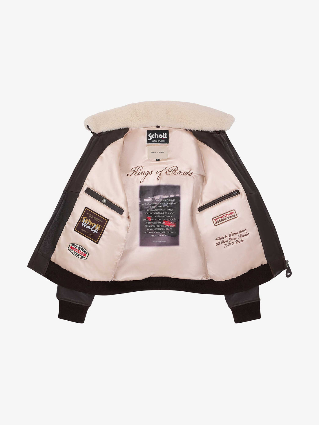 Walk in Paris X Schott NYC ® - The Youngtimer brown flight jacket