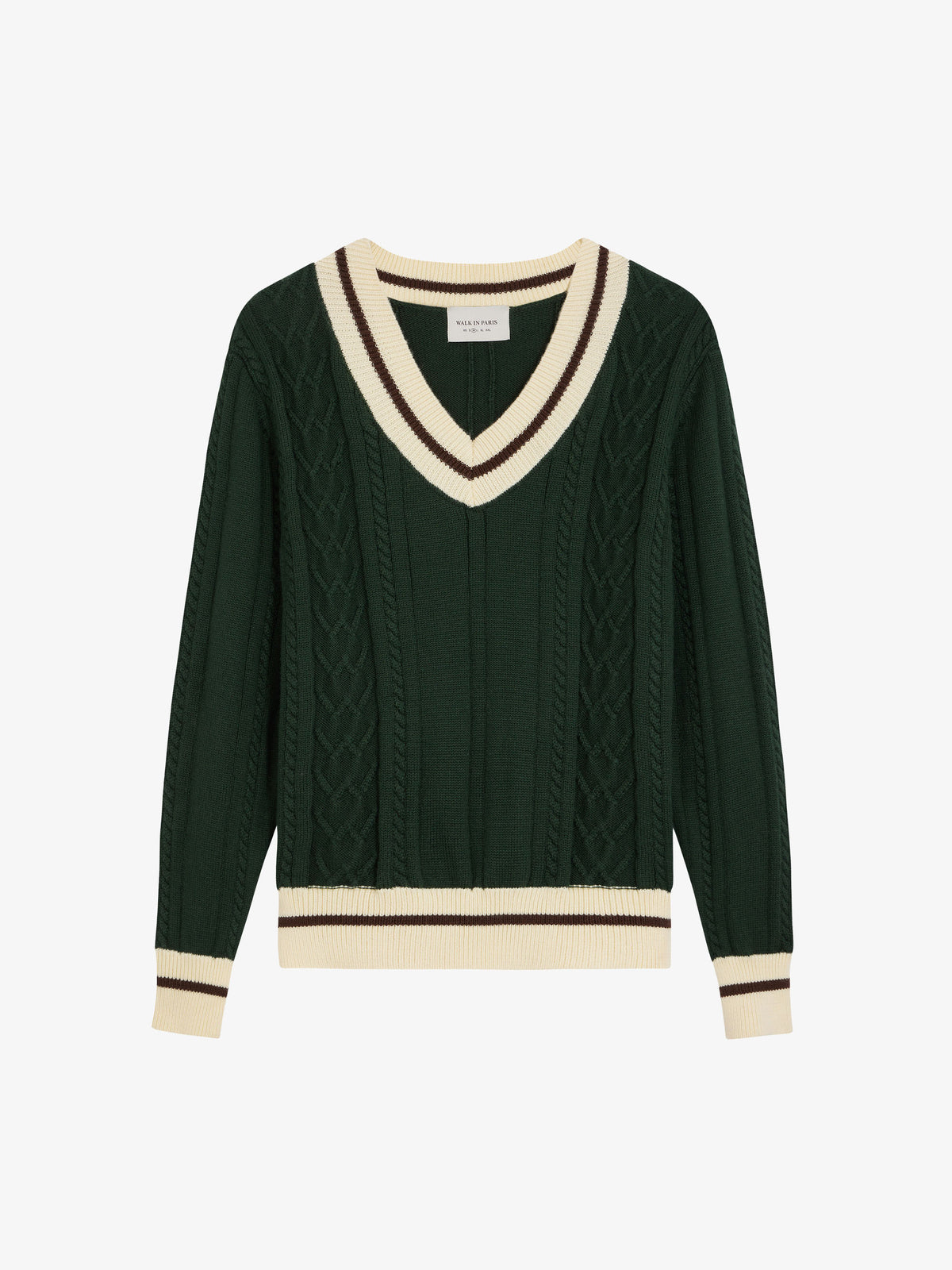 Le pull en maille vert