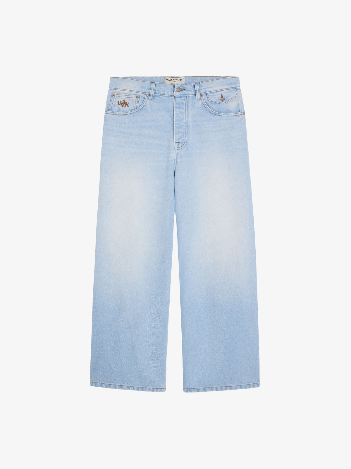 Baggy pants in light-washed denim
