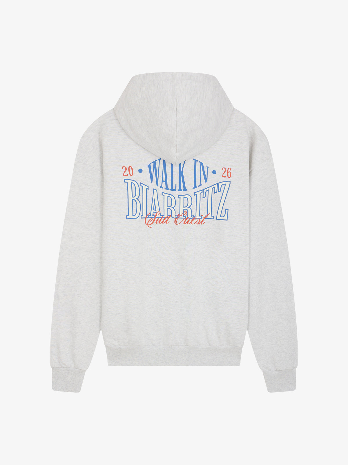 Ash grey "Walk in Biarritz" zipped hoodie