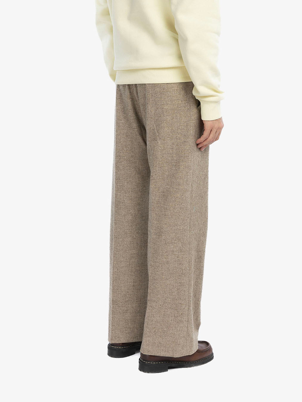 The beige flared suit pants
