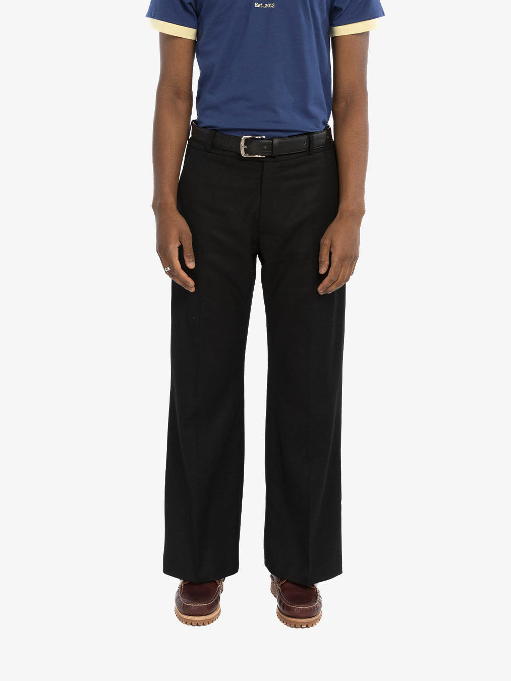 Black flared suit pants