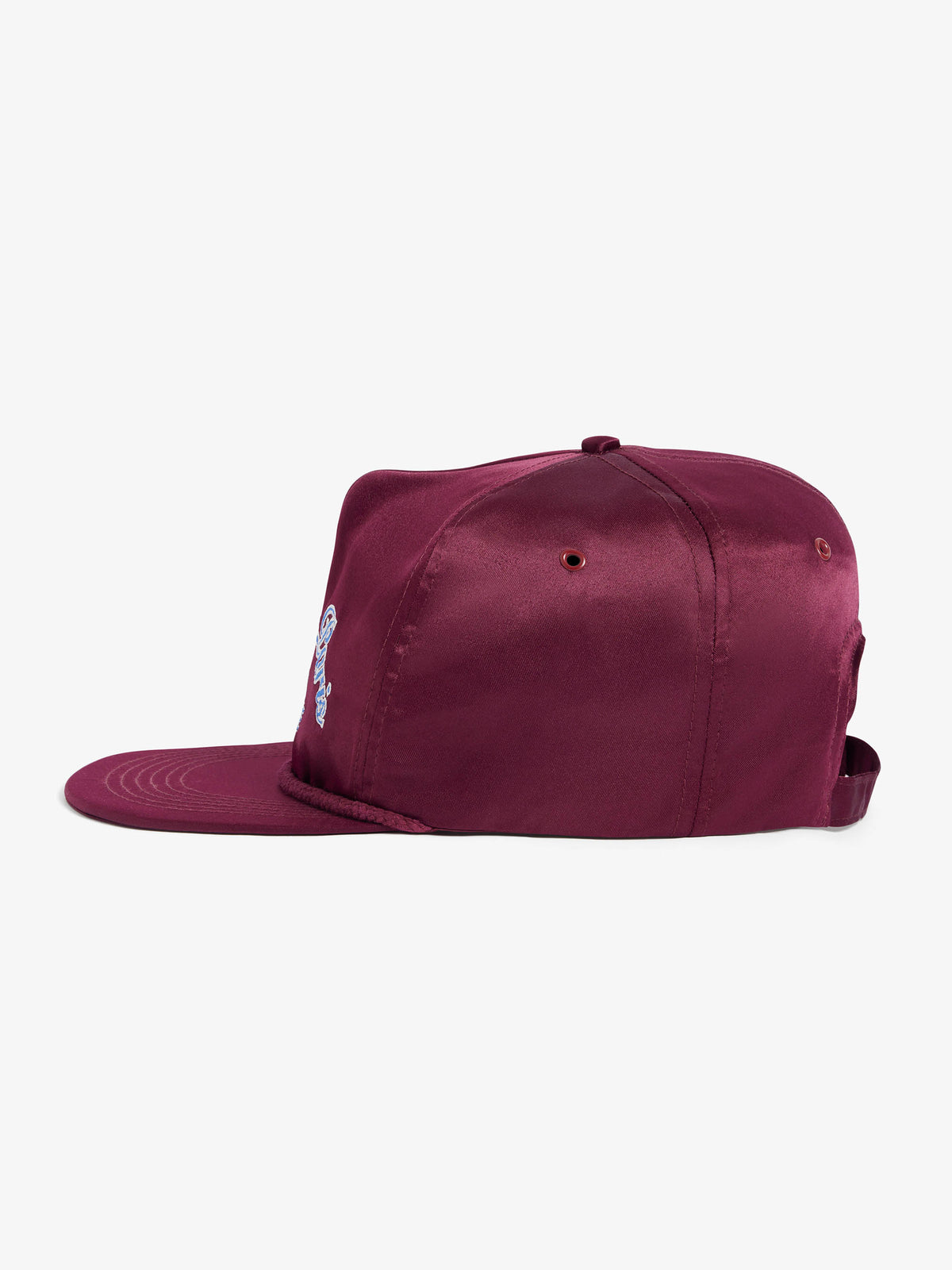 The Odyssée satin burgundy cap