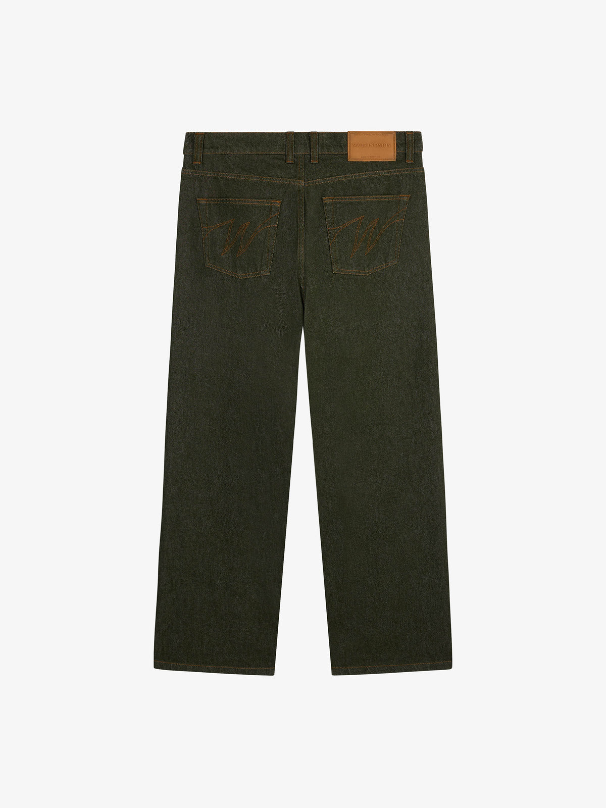 Le pantalon regular en denim vert