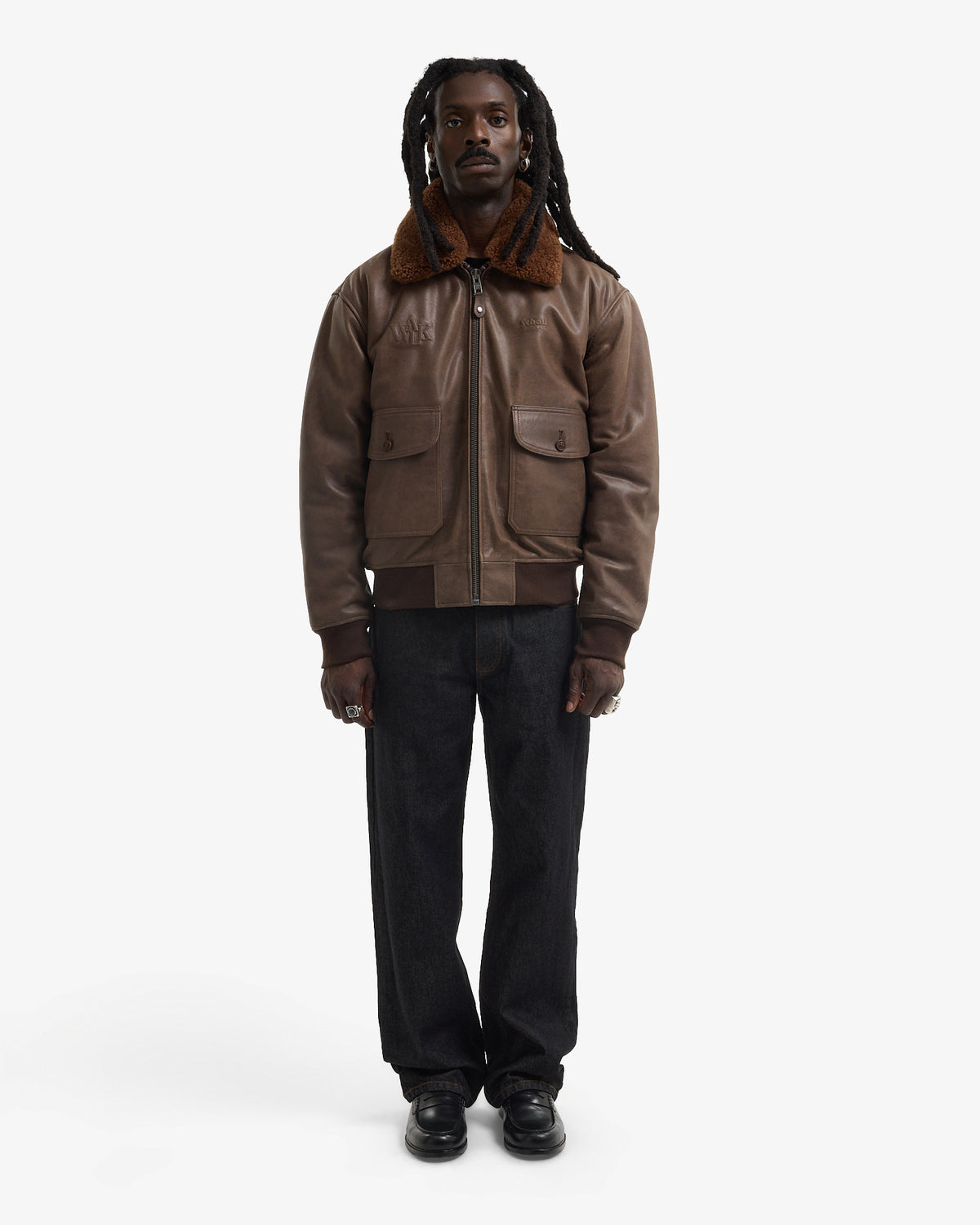 Walk in Paris x Schott NYC ® - La flight jacket ambre