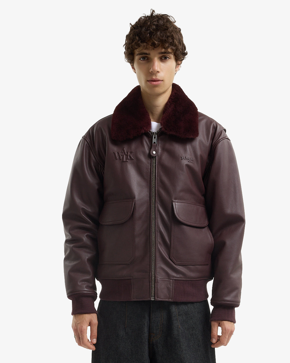 Walk in Paris x Schott NYC ® - La flight jacket bordeaux