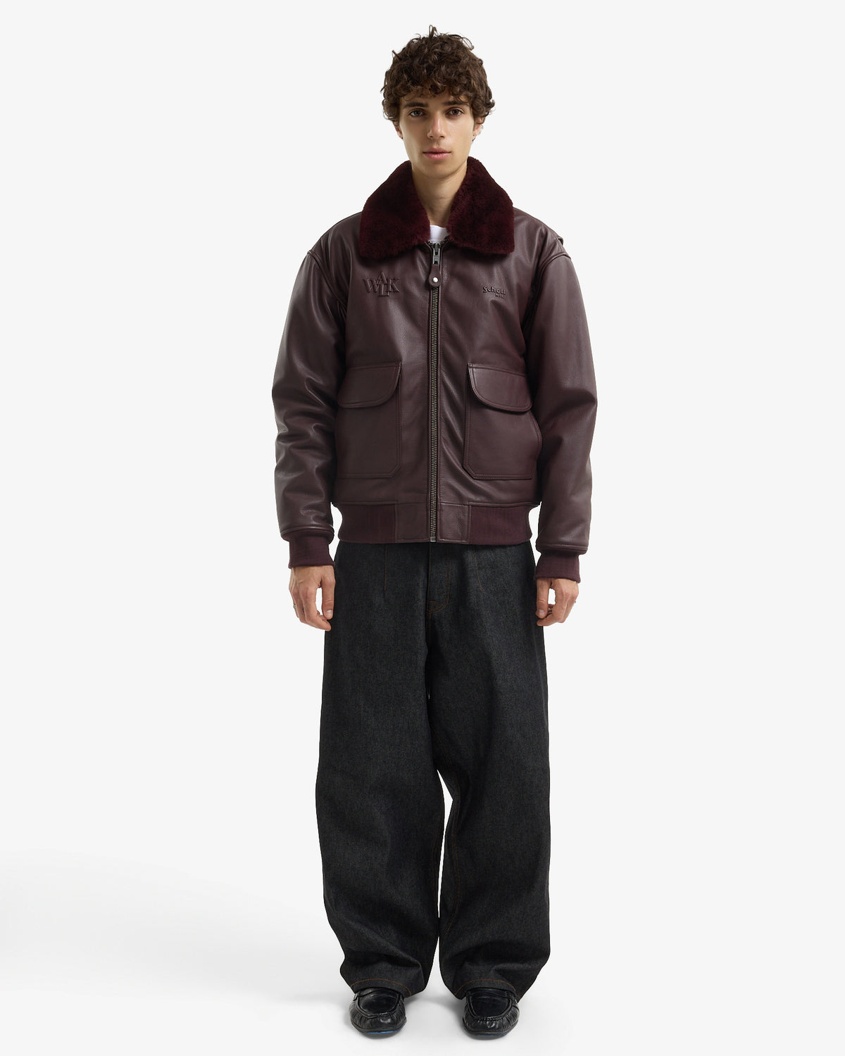 Walk in Paris x Schott NYC ® - La flight jacket bordeaux