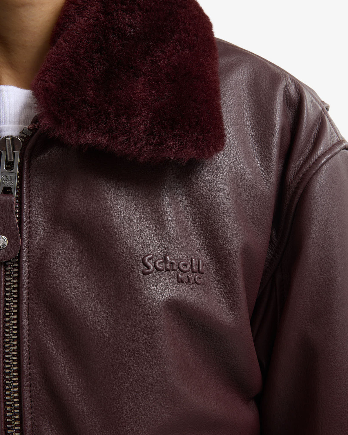 Walk in Paris x Schott NYC ® - La flight jacket bordeaux