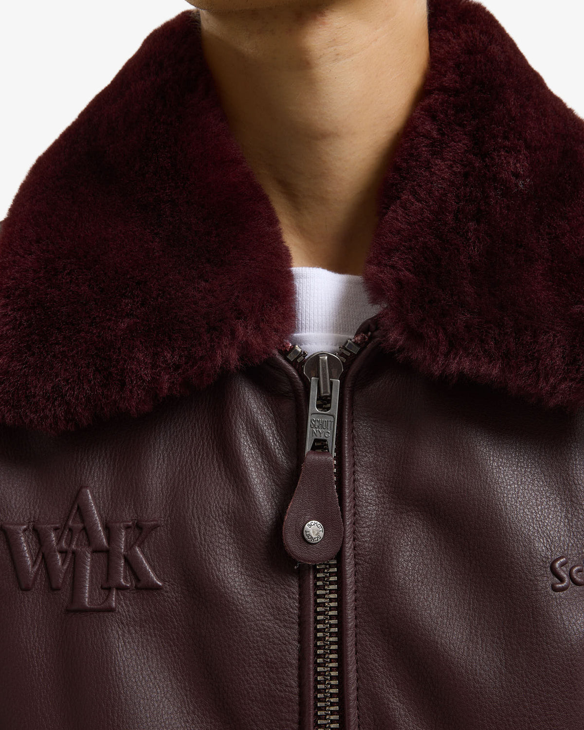 Walk in Paris x Schott NYC ® - La flight jacket bordeaux