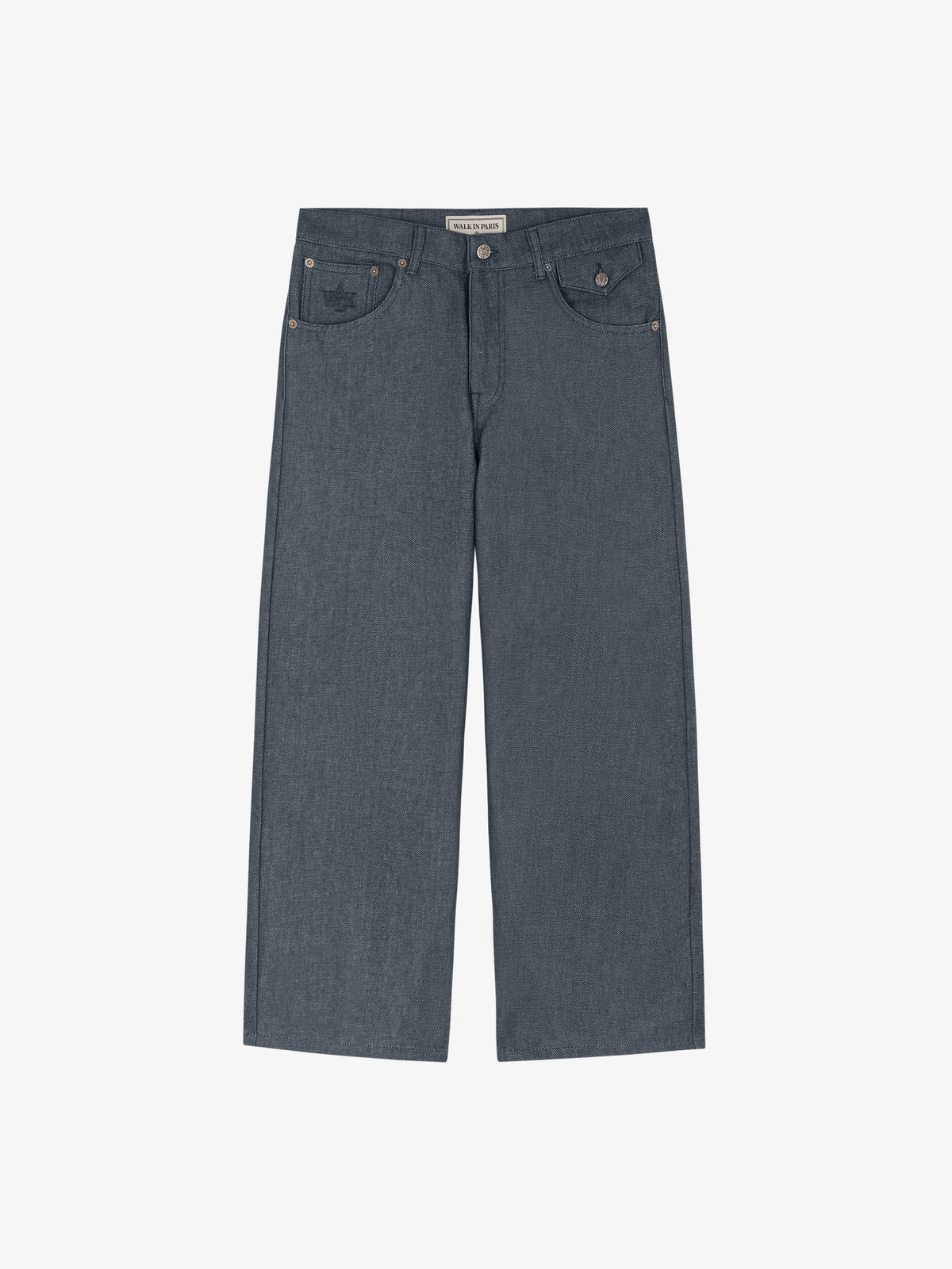 Le pantalon baggy en denim brut gris