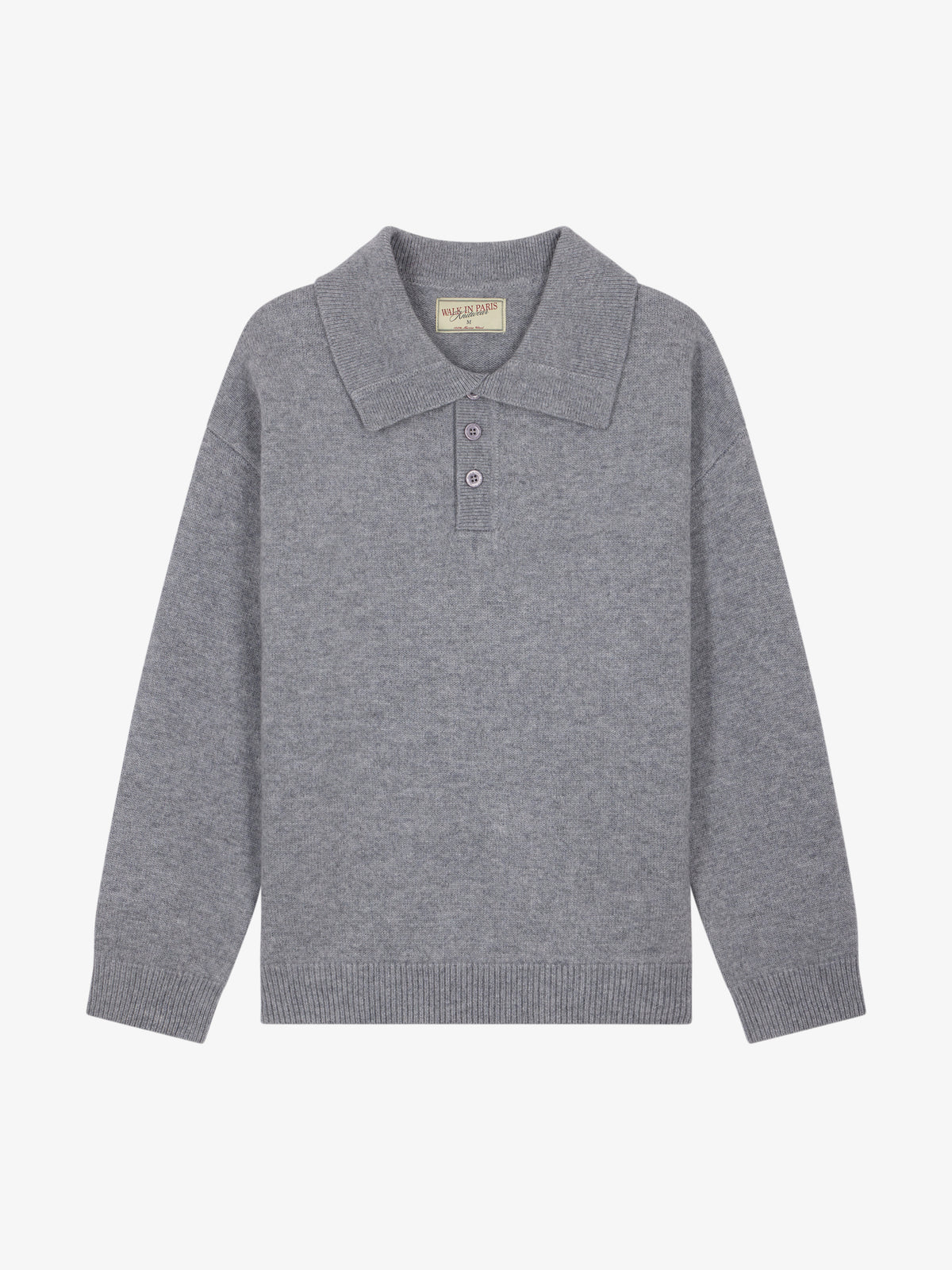 Le polo gris à col boutonné