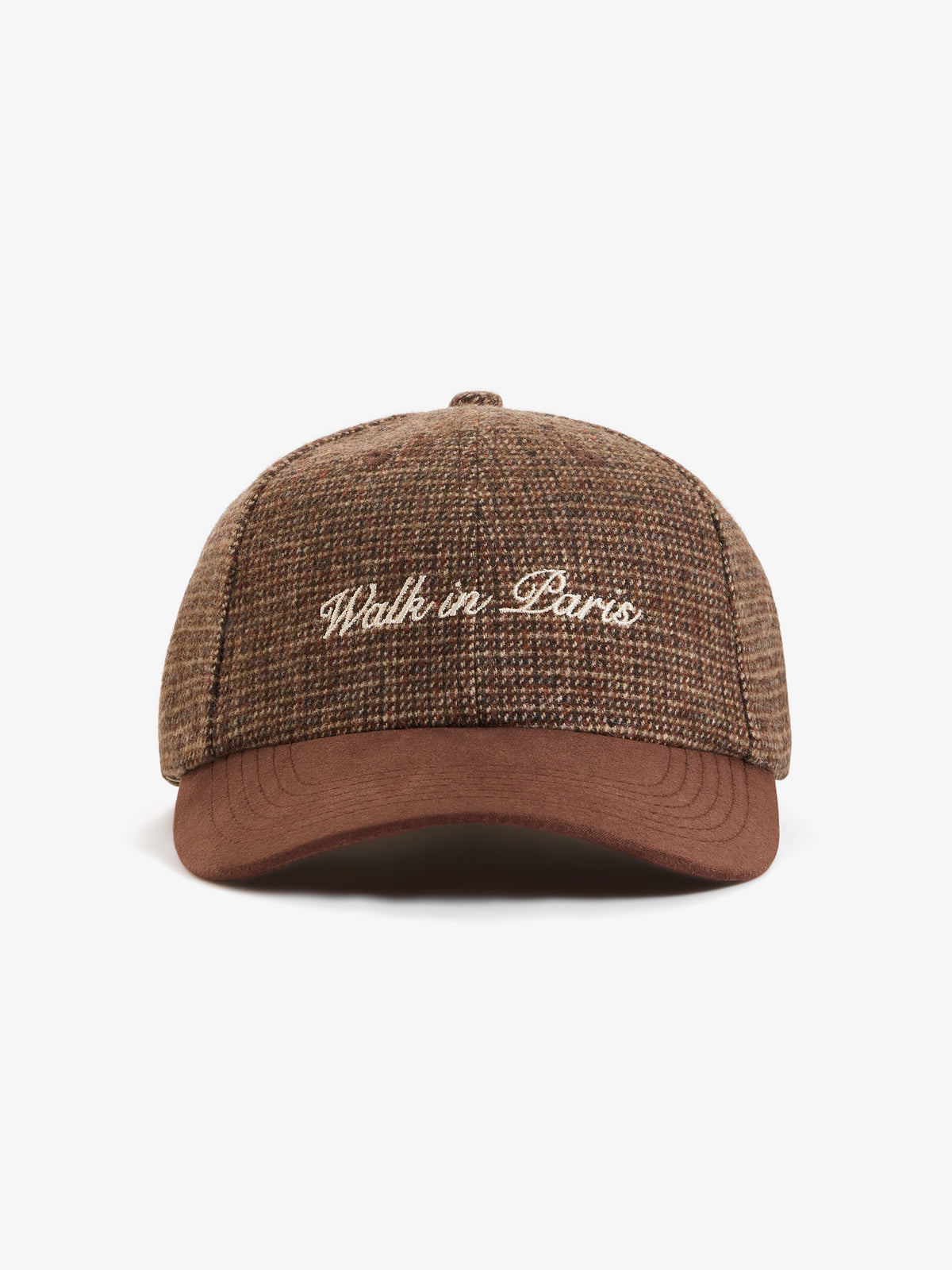 La casquette Baseball pied-de-poule marron
