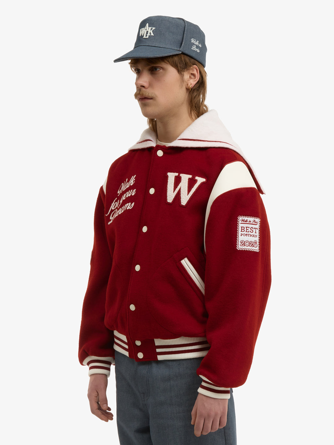 The Postman's Red Wool Varsity Jacket