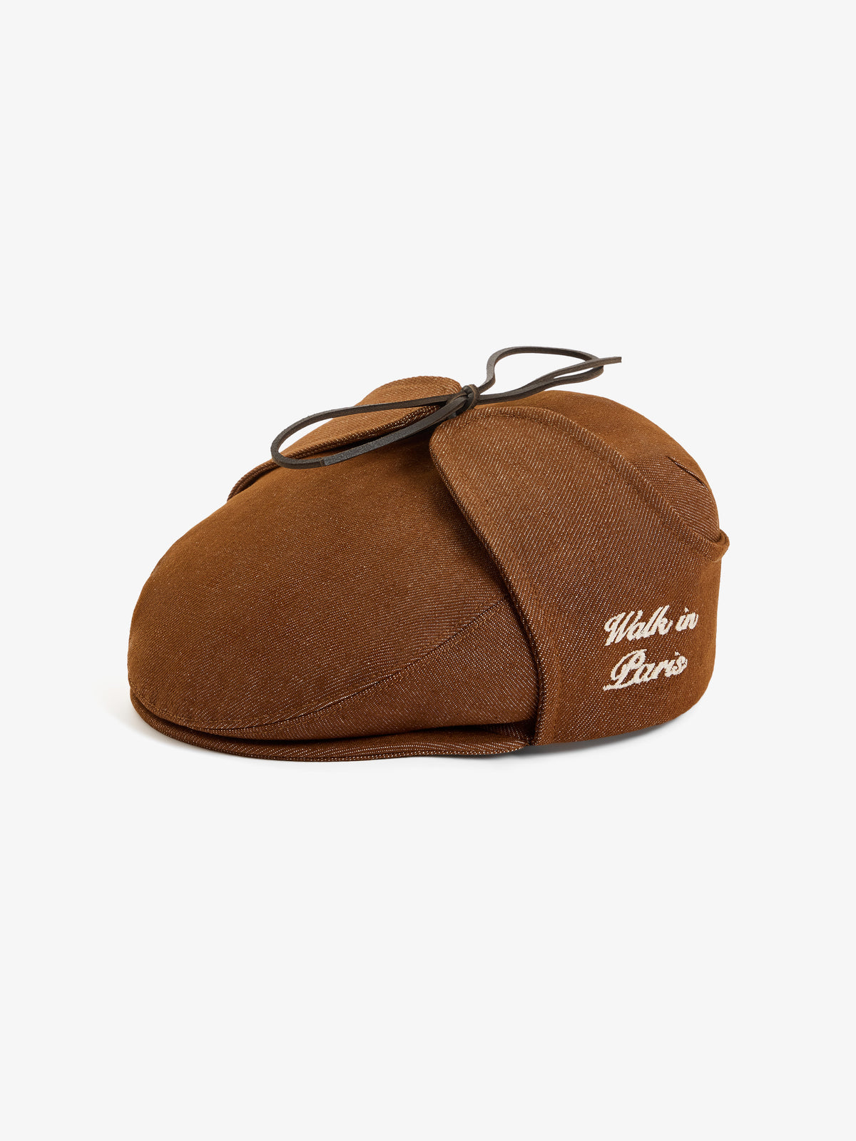 Le béret Sherlock en denim brut marron