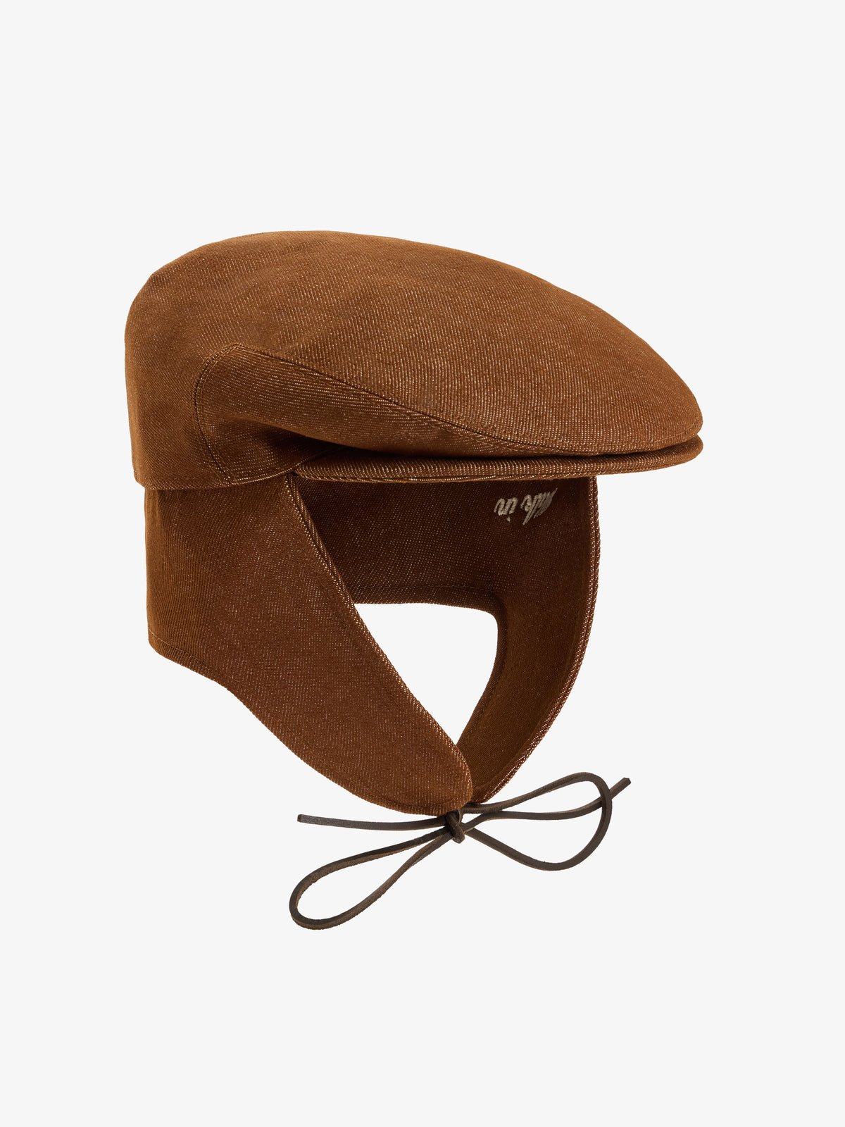 Le béret Sherlock en denim brut marron