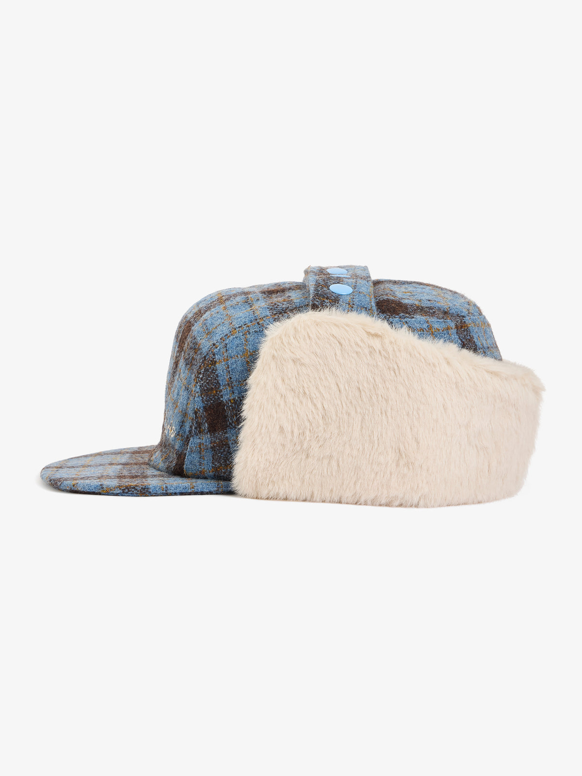 La casquette de Trappeur à carreaux bleue