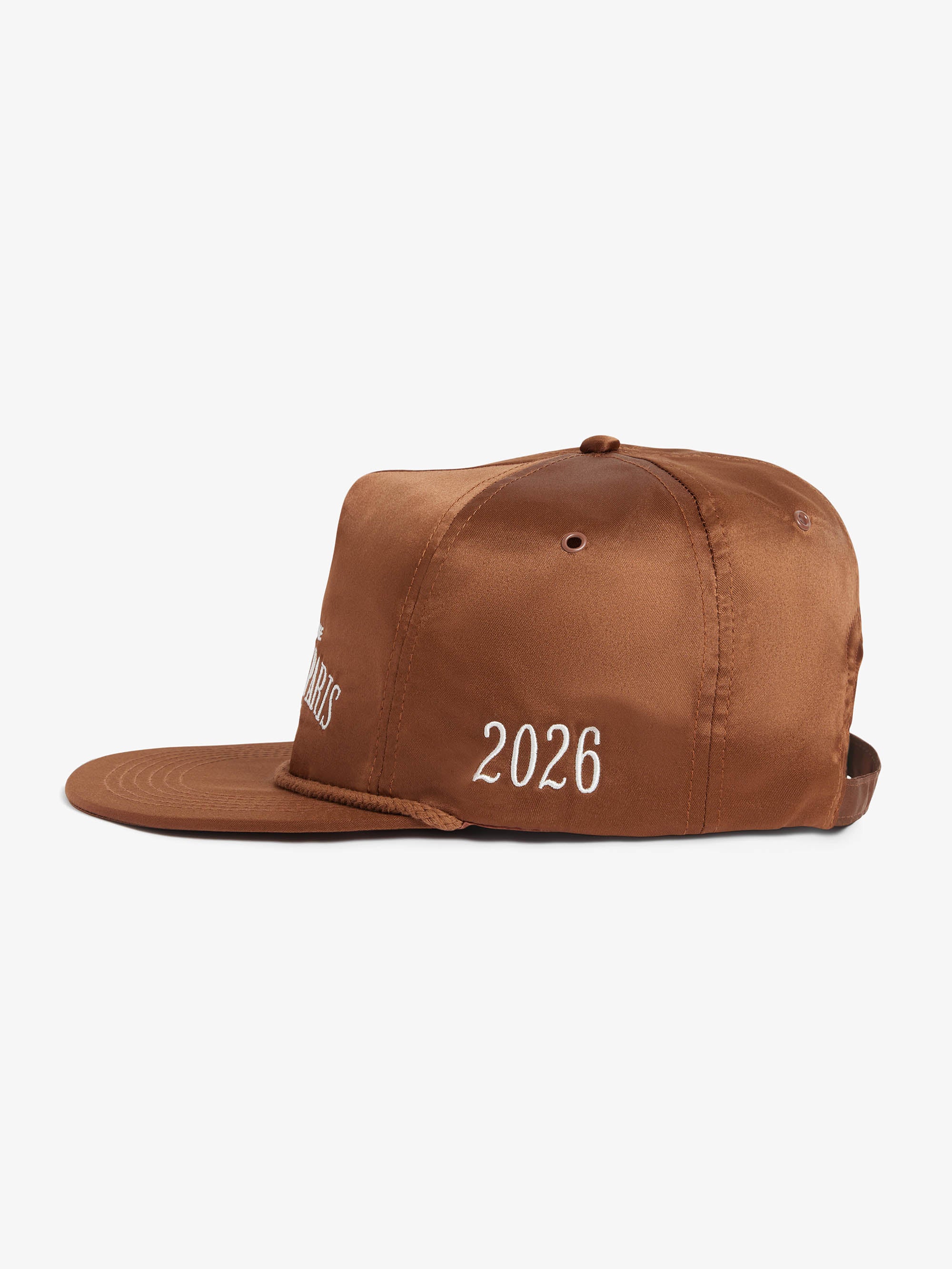 The Odyssey cap in brown satin 2