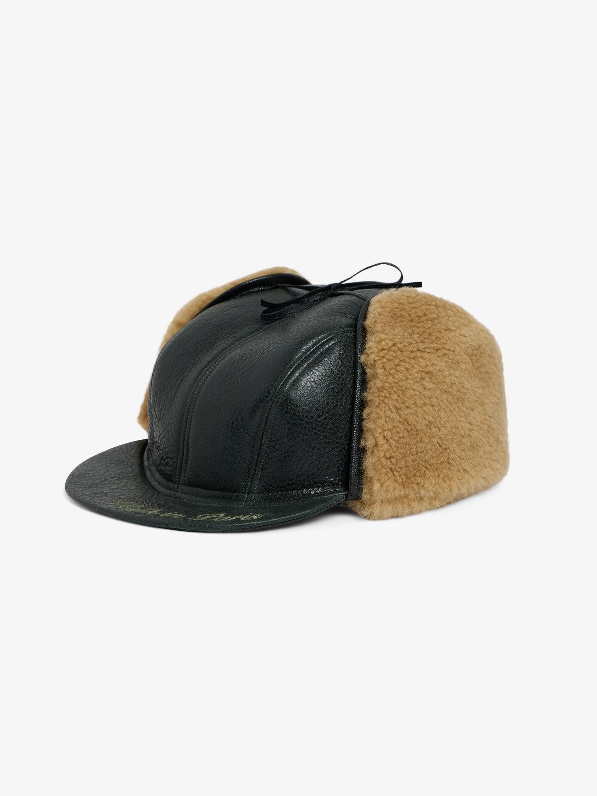 La casquette en peau lainée vert forêt