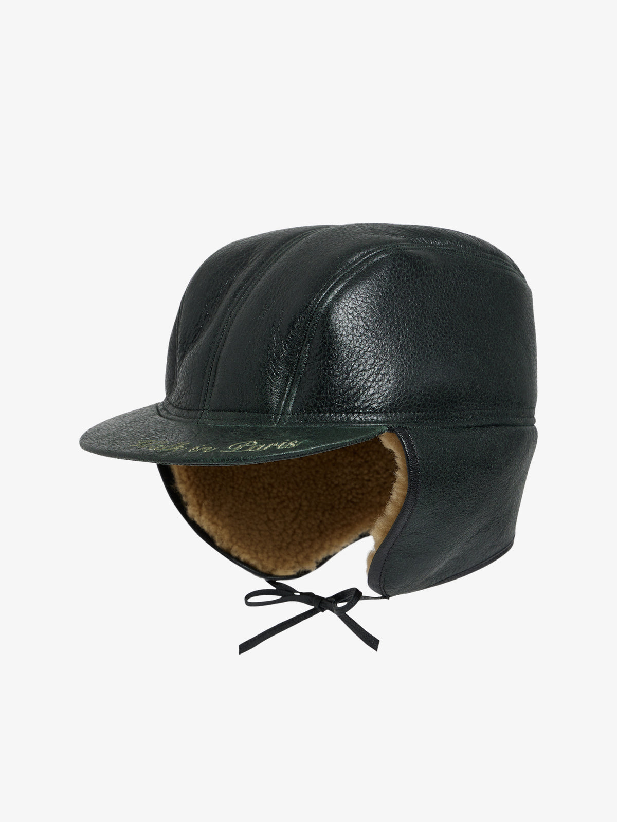 La casquette en peau lainée vert forêt