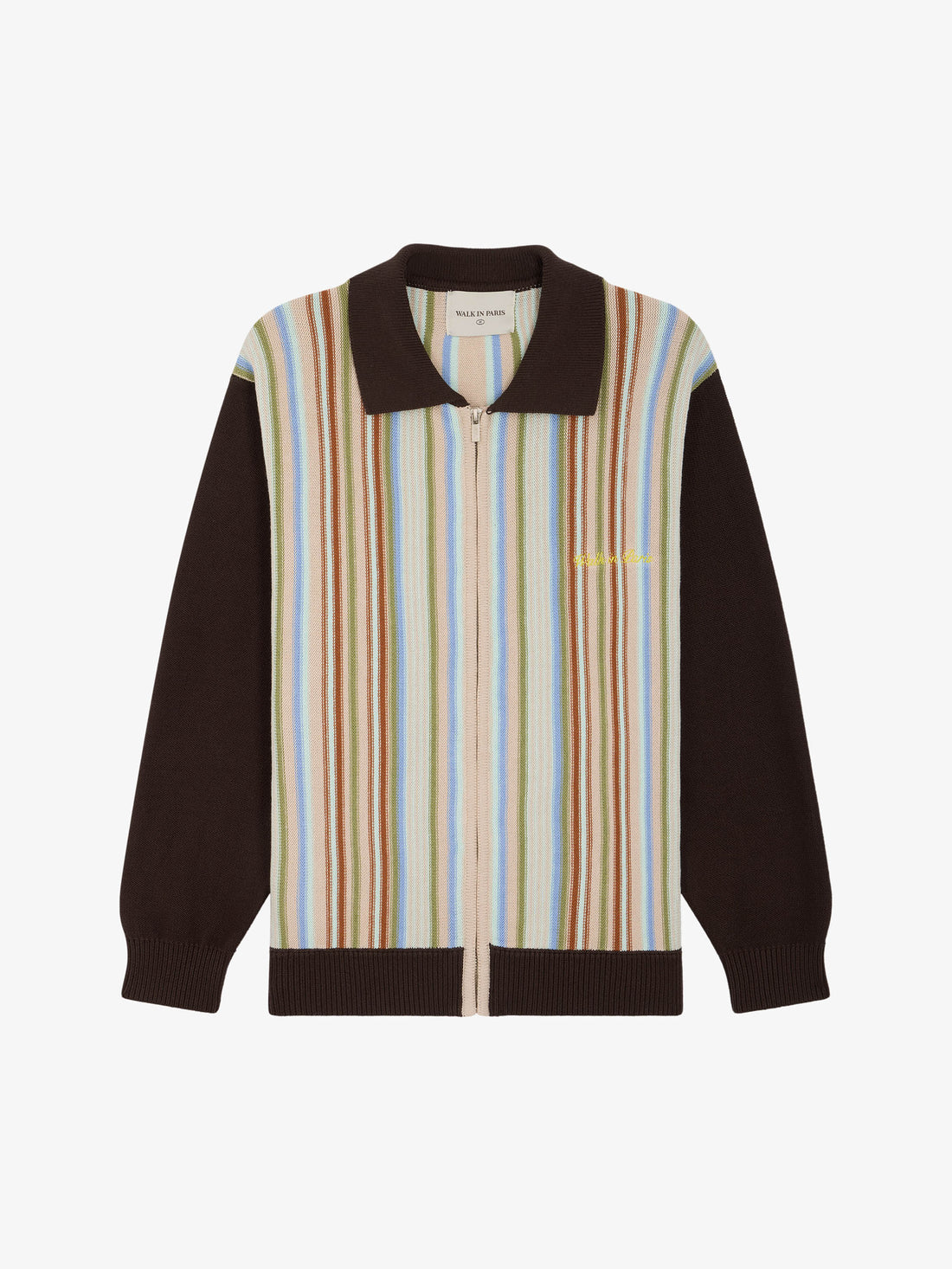The brown striped cardigan