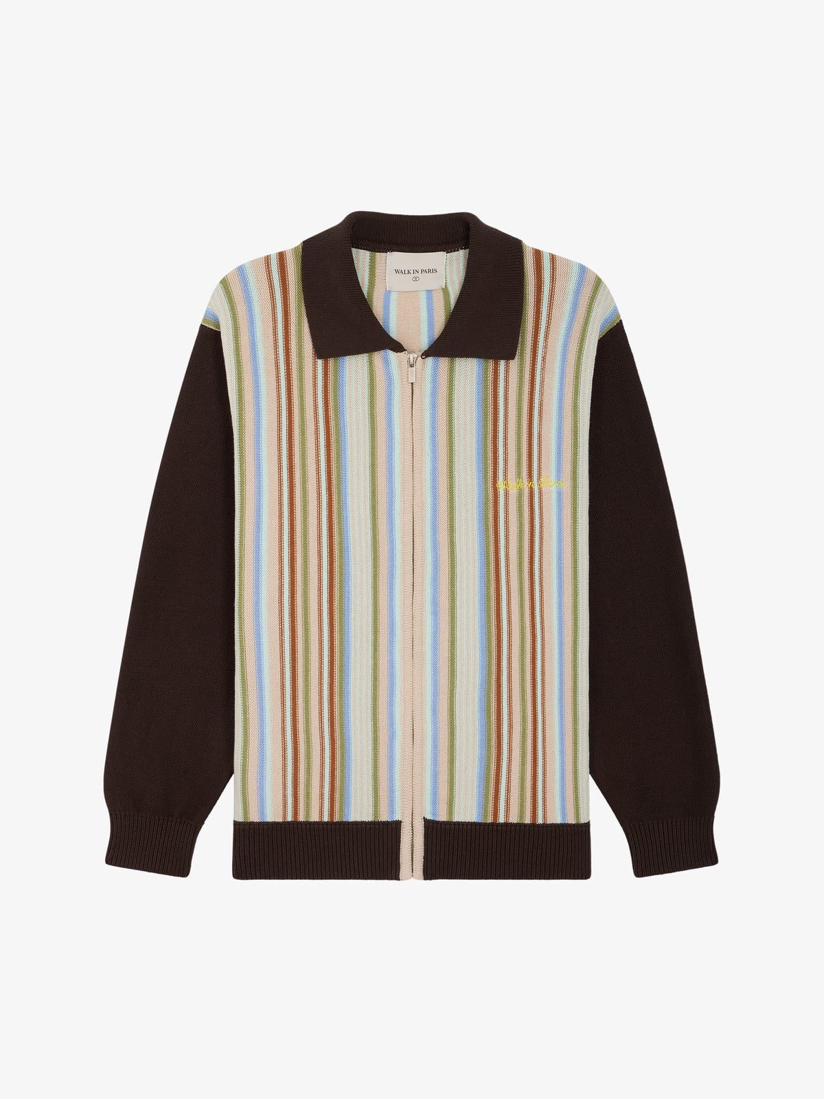 The brown striped cardigan