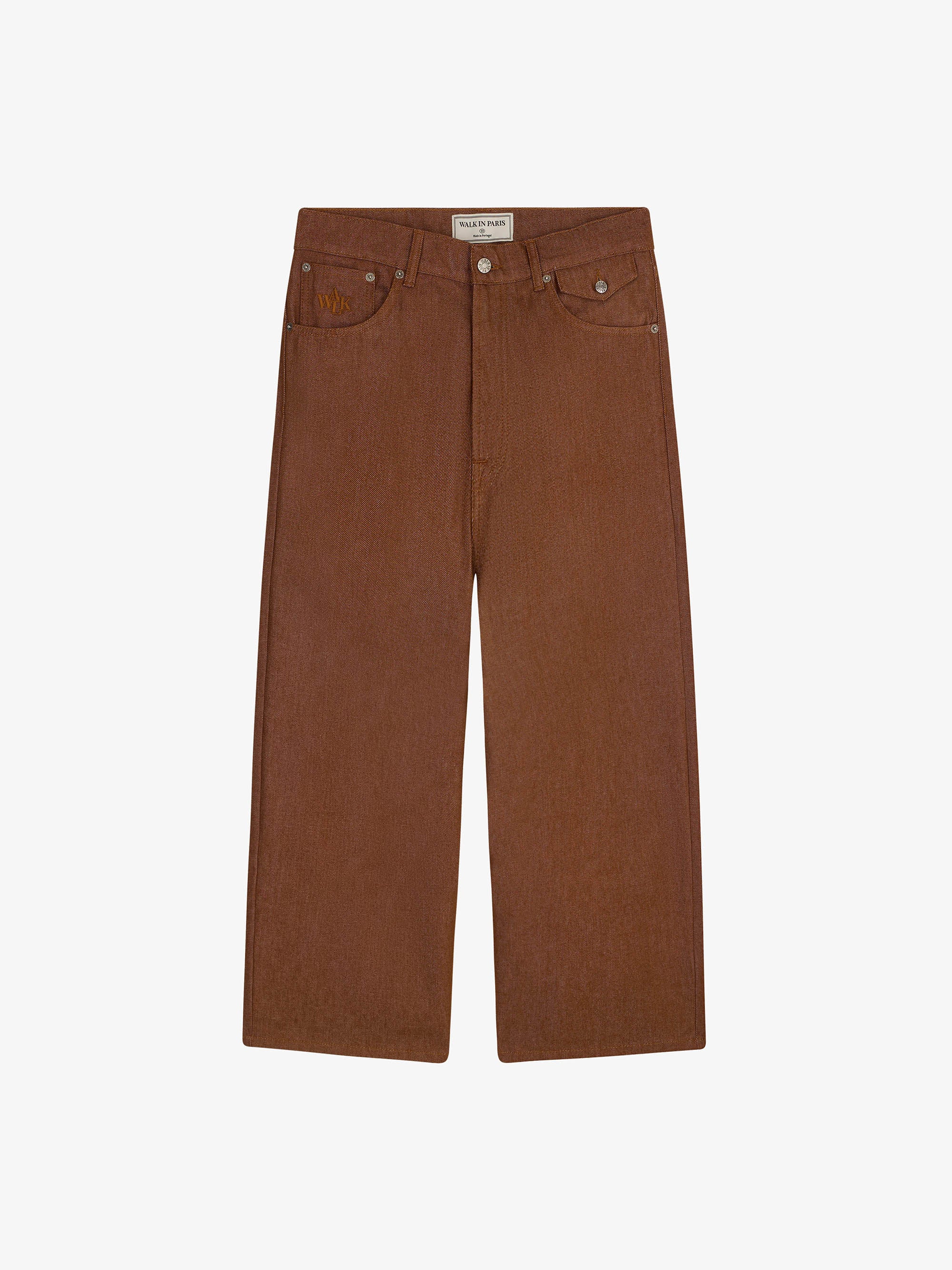 Le pantalon baggy en denim marron 1