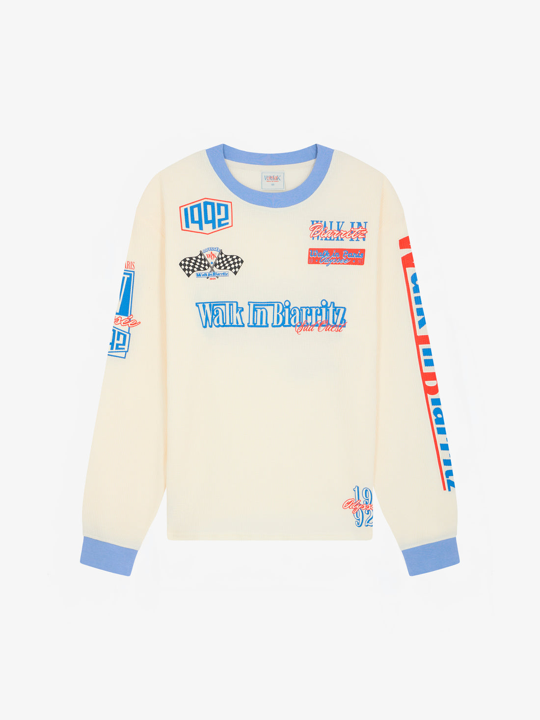 Le t-shirt manches longues "Walk in Biarritz" Motor Racing sable