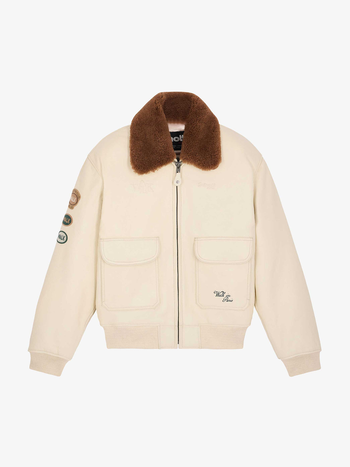 Walk in Paris X Schott NYC ® - The beige Youngtimer flight jacket