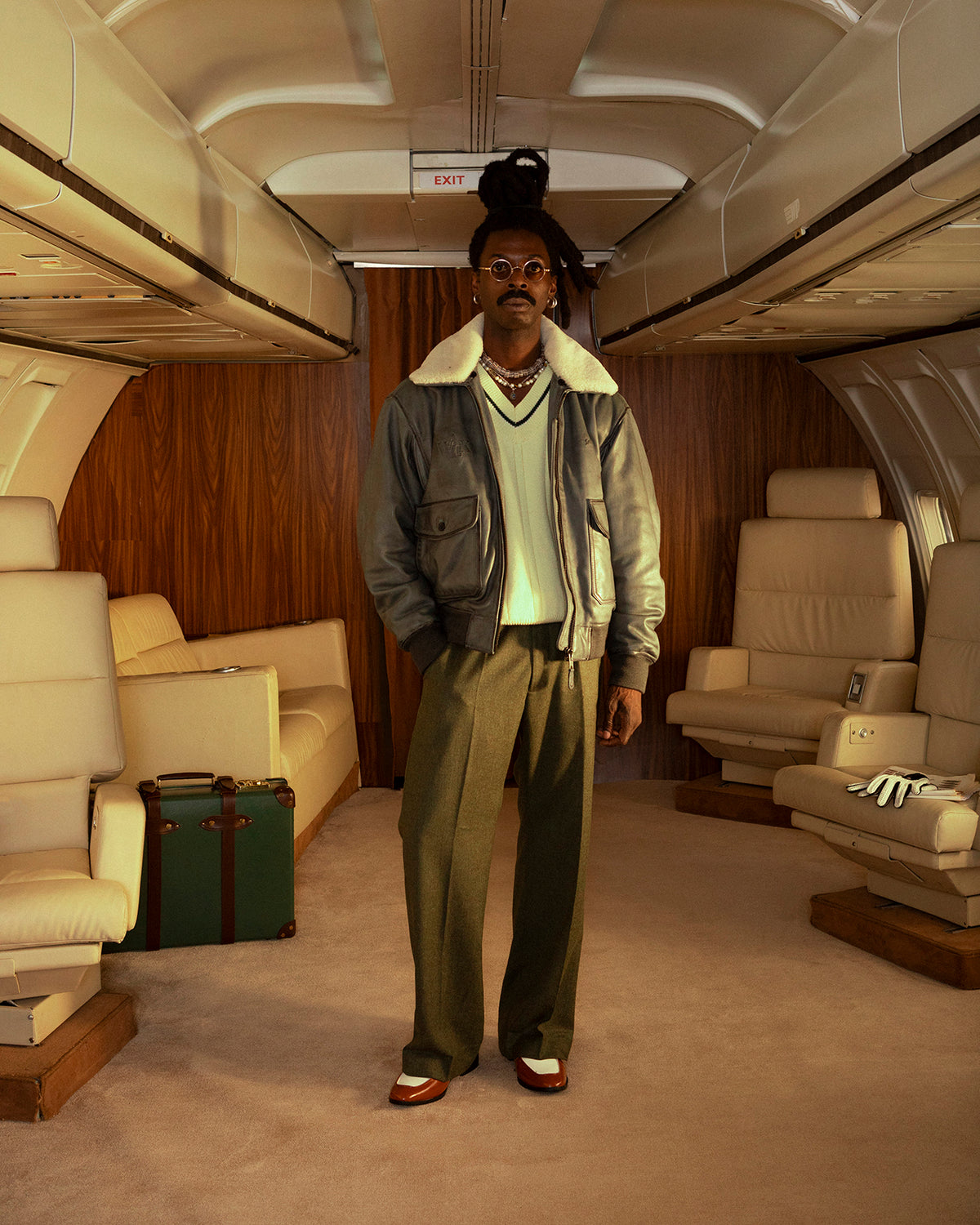 Walk in Paris x Schott NYC ® - La flight jacket grise