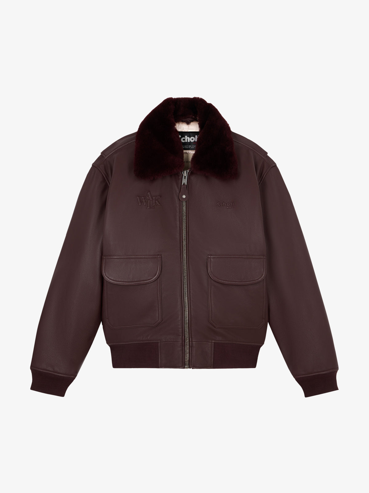 Walk in Paris x Schott NYC ® - La flight jacket bordeaux