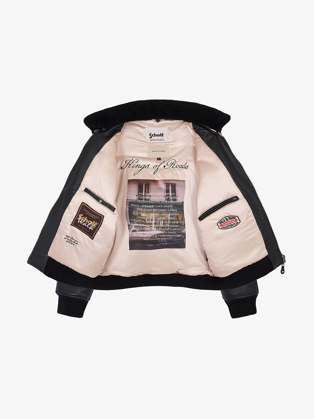 Walk in Paris X Schott NYC ® - The black flight jacket