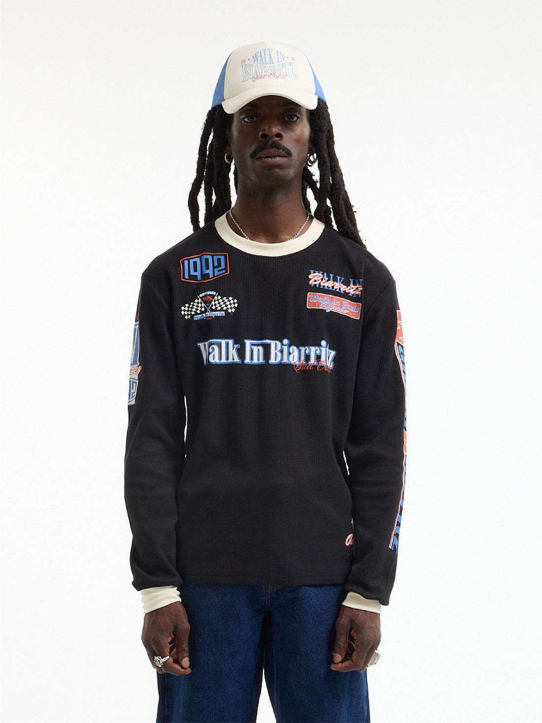 Le t-shirt manches longues "Walk in Biarritz" Motor Racing noir