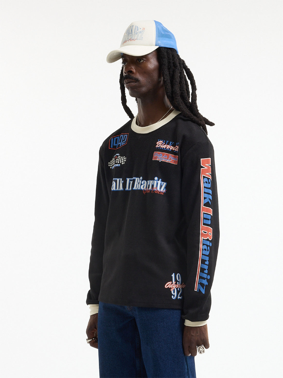 Le t-shirt manches longues "Walk in Biarritz" Motor Racing noir
