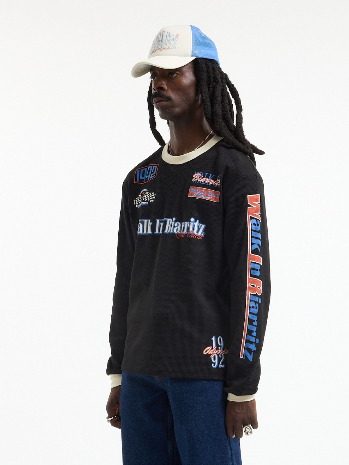The "Walk in Biarritz" Motor Racing black long-sleeved t-shirt