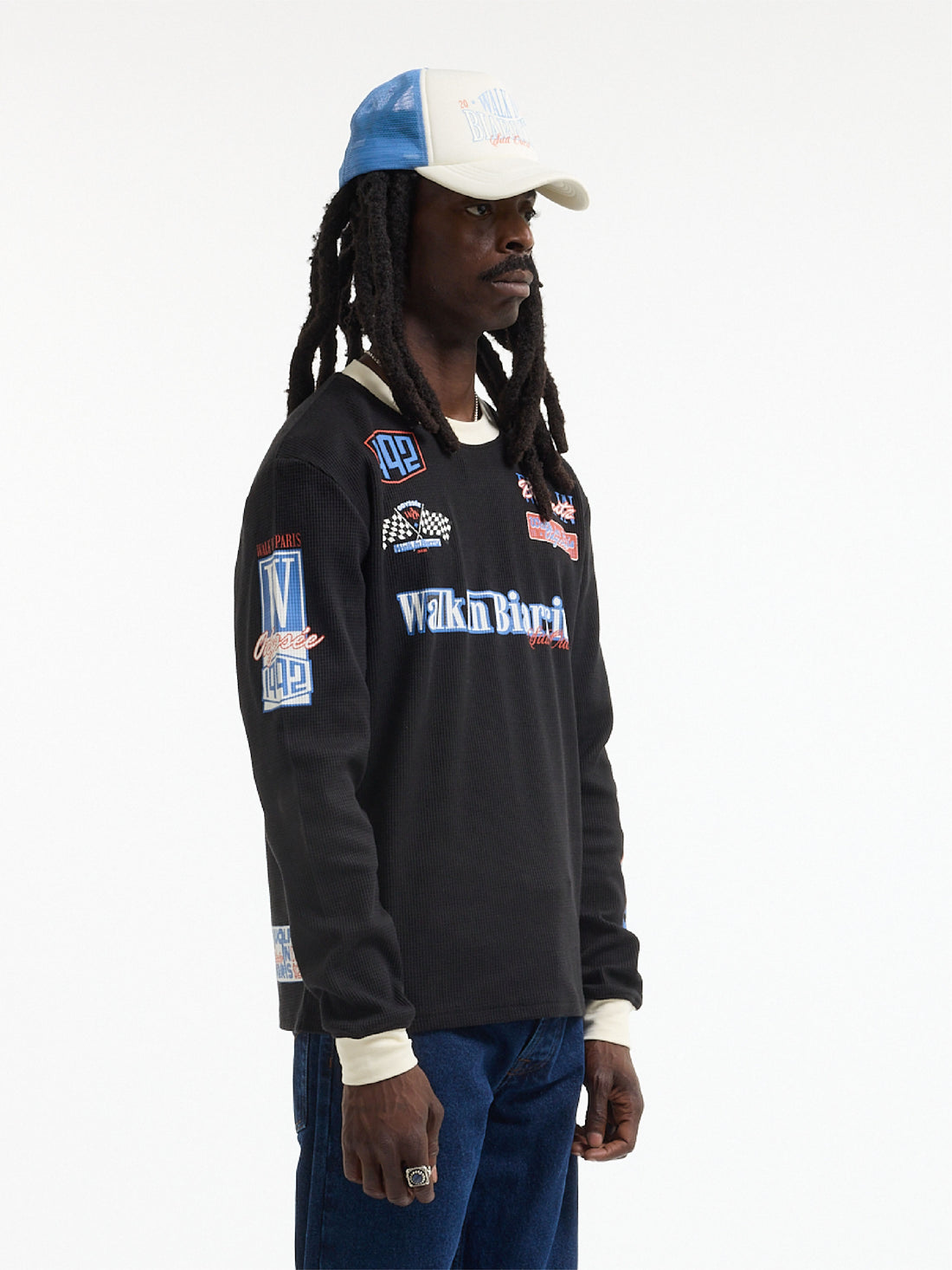 Le t-shirt manches longues "Walk in Biarritz" Motor Racing noir
