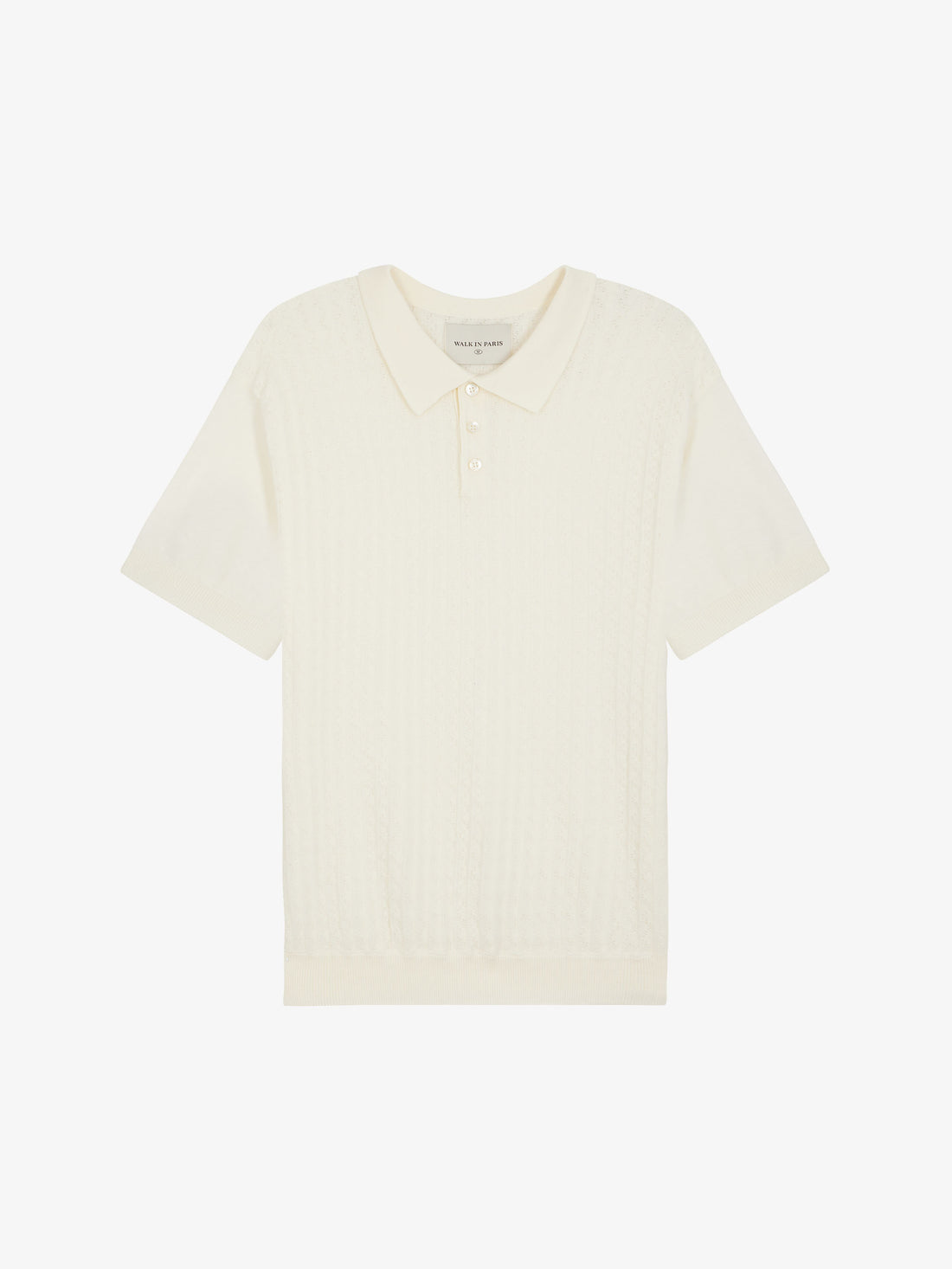 Le polo beige en maille torsadée