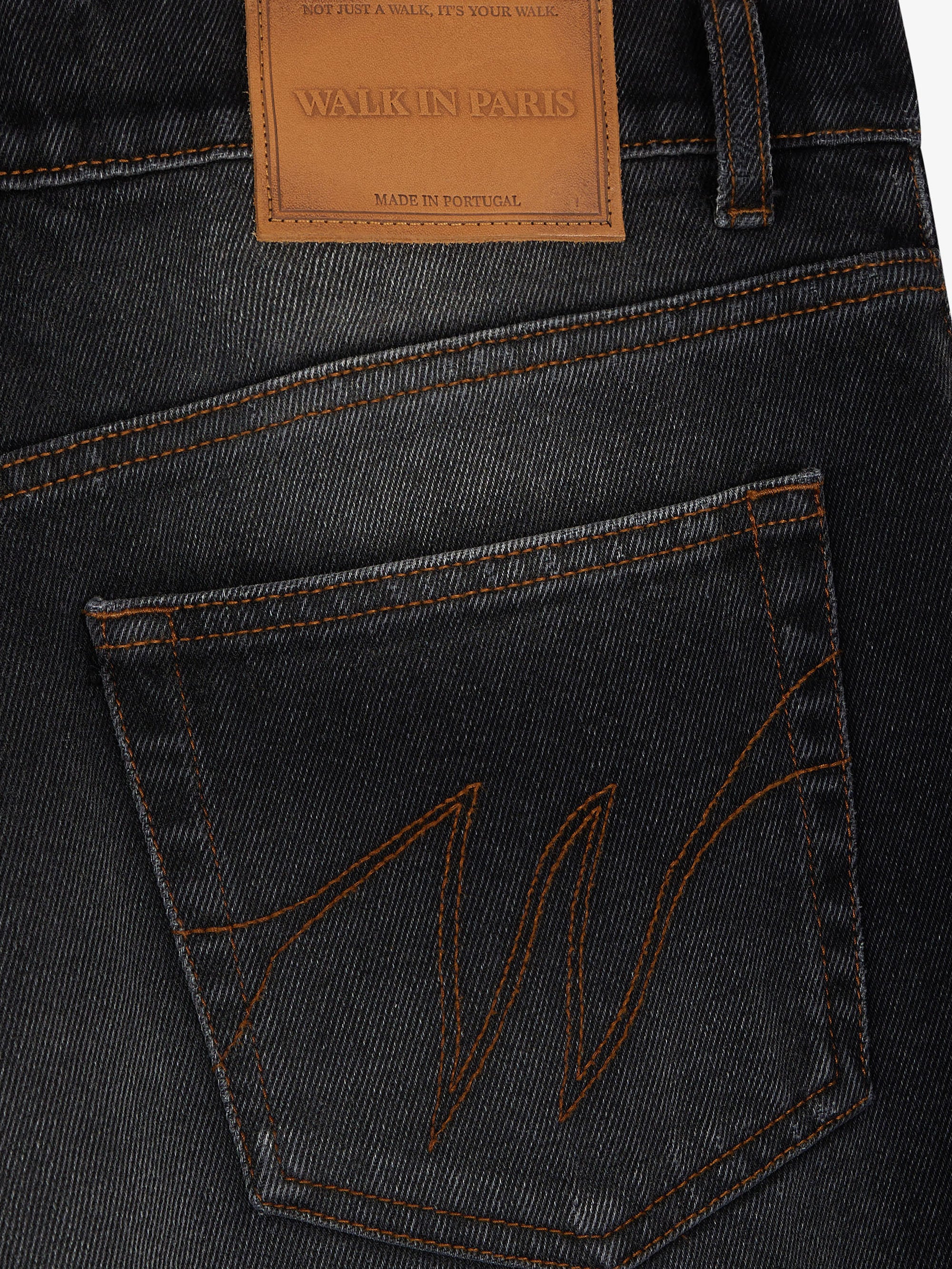 Baggy pants in washed black denim 7