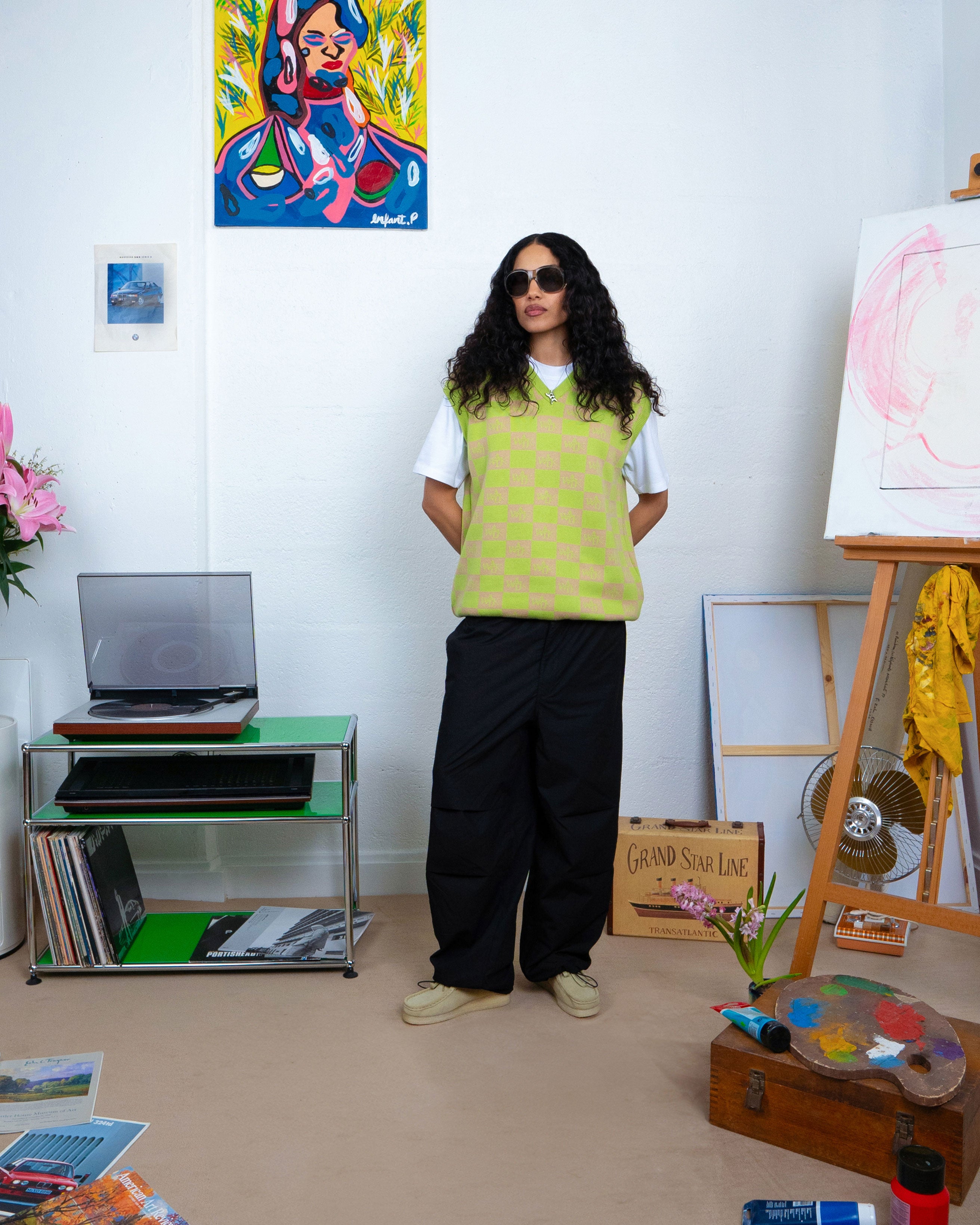 The checkered sweater vest 2