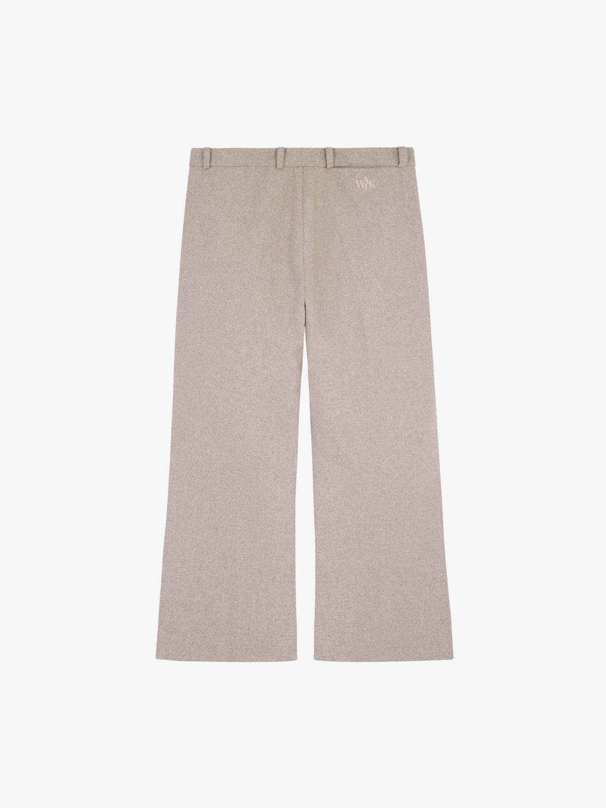 The beige flared suit pants