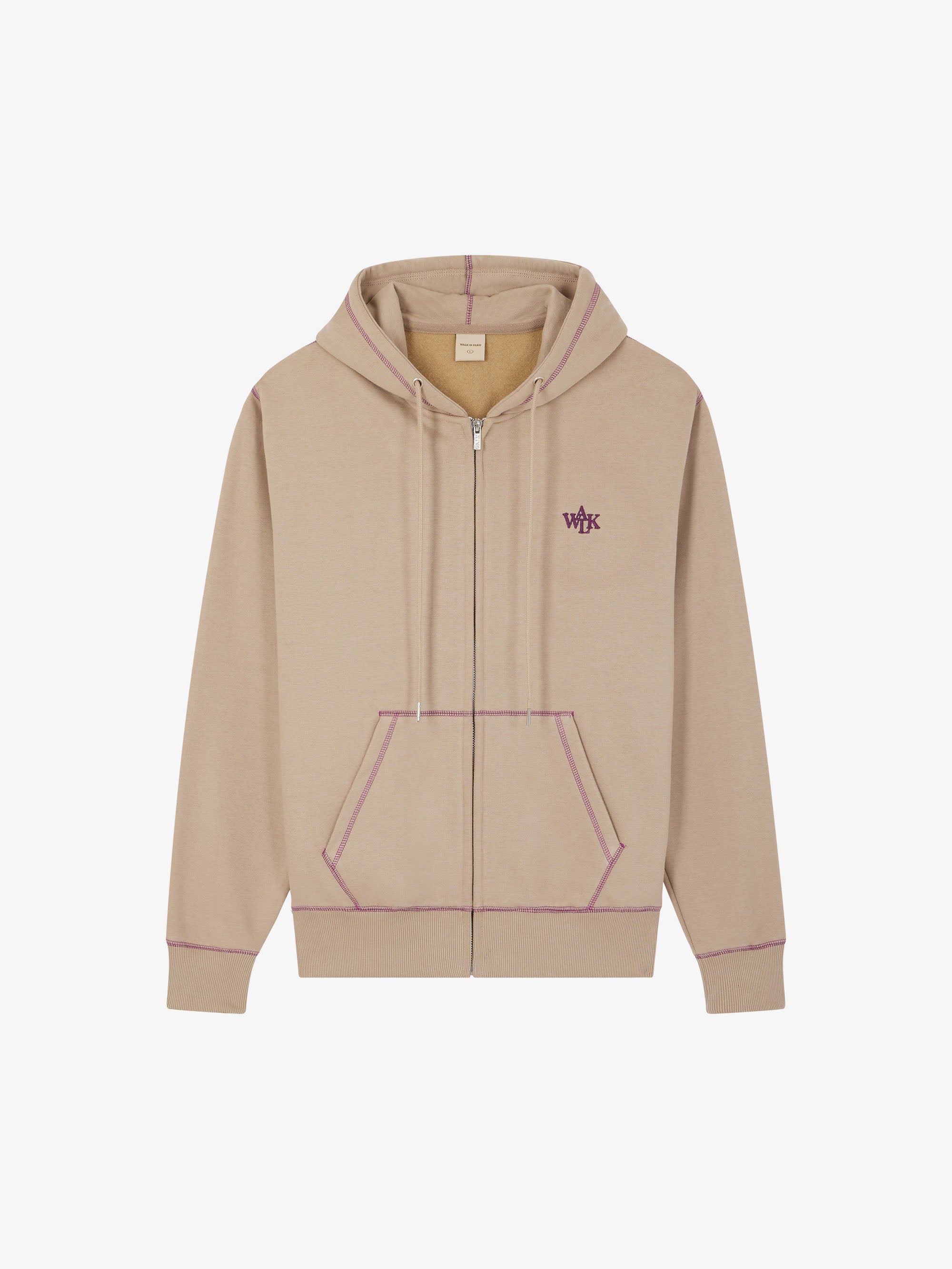 Le hoodie zippé argile 1