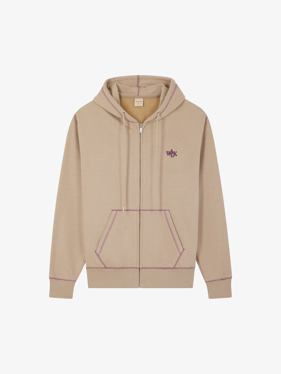 Le hoodie zippé argile