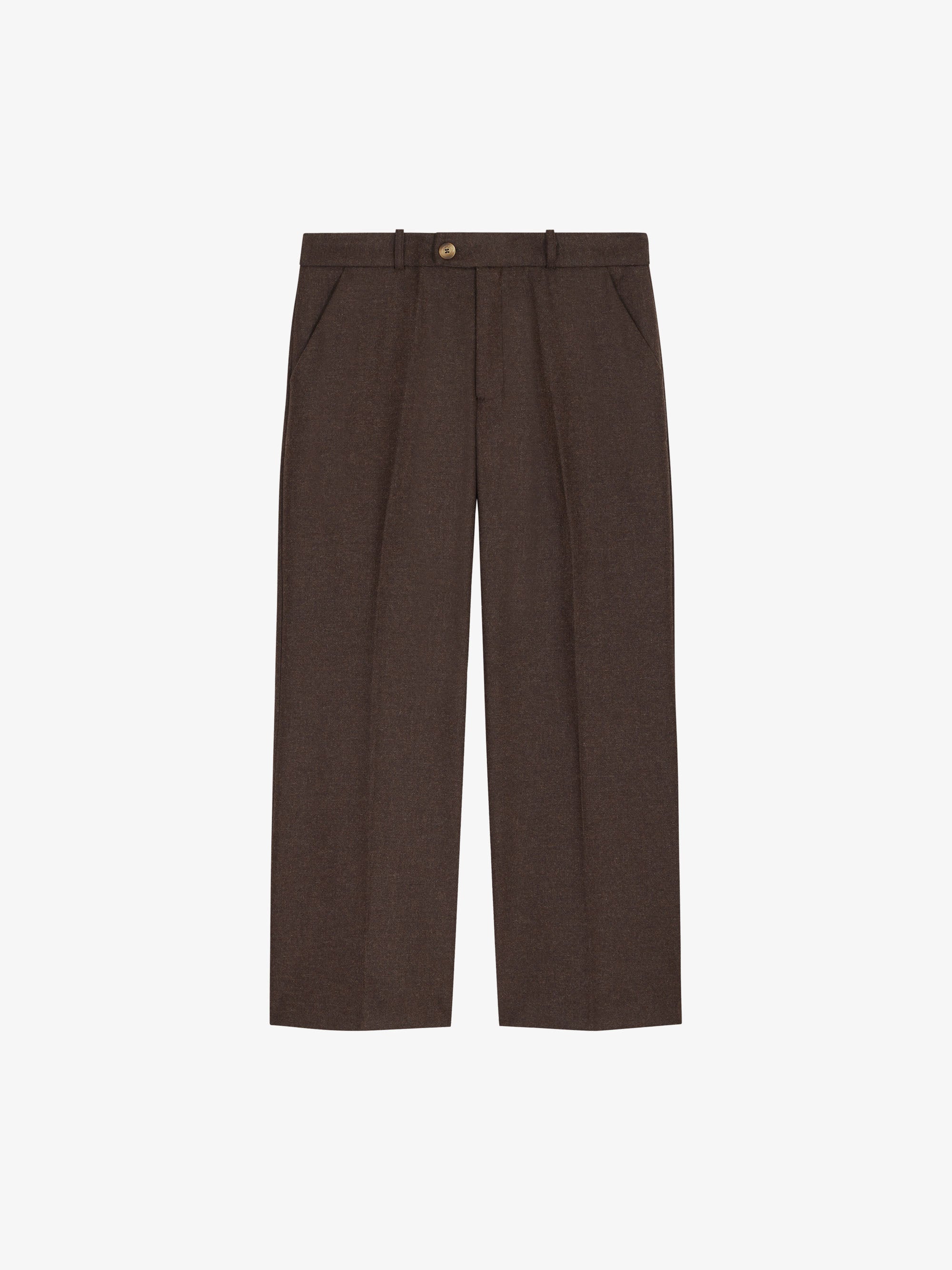 Le pantalon de costume en laine marron 1