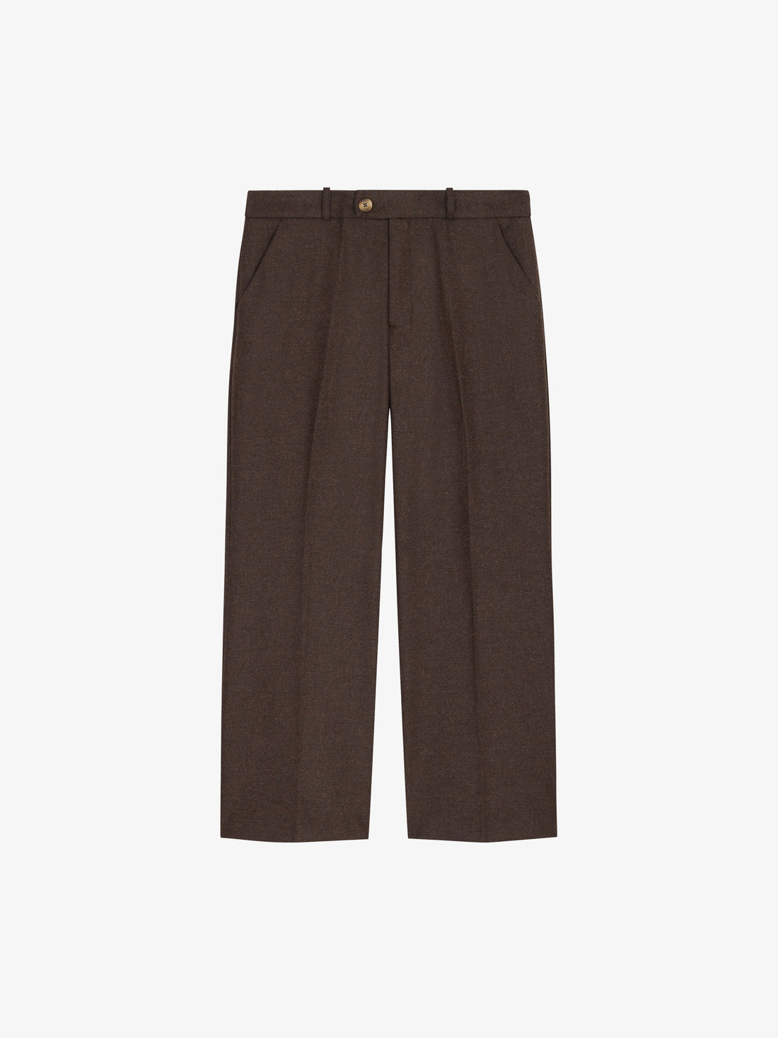 Le pantalon de costume en laine marron