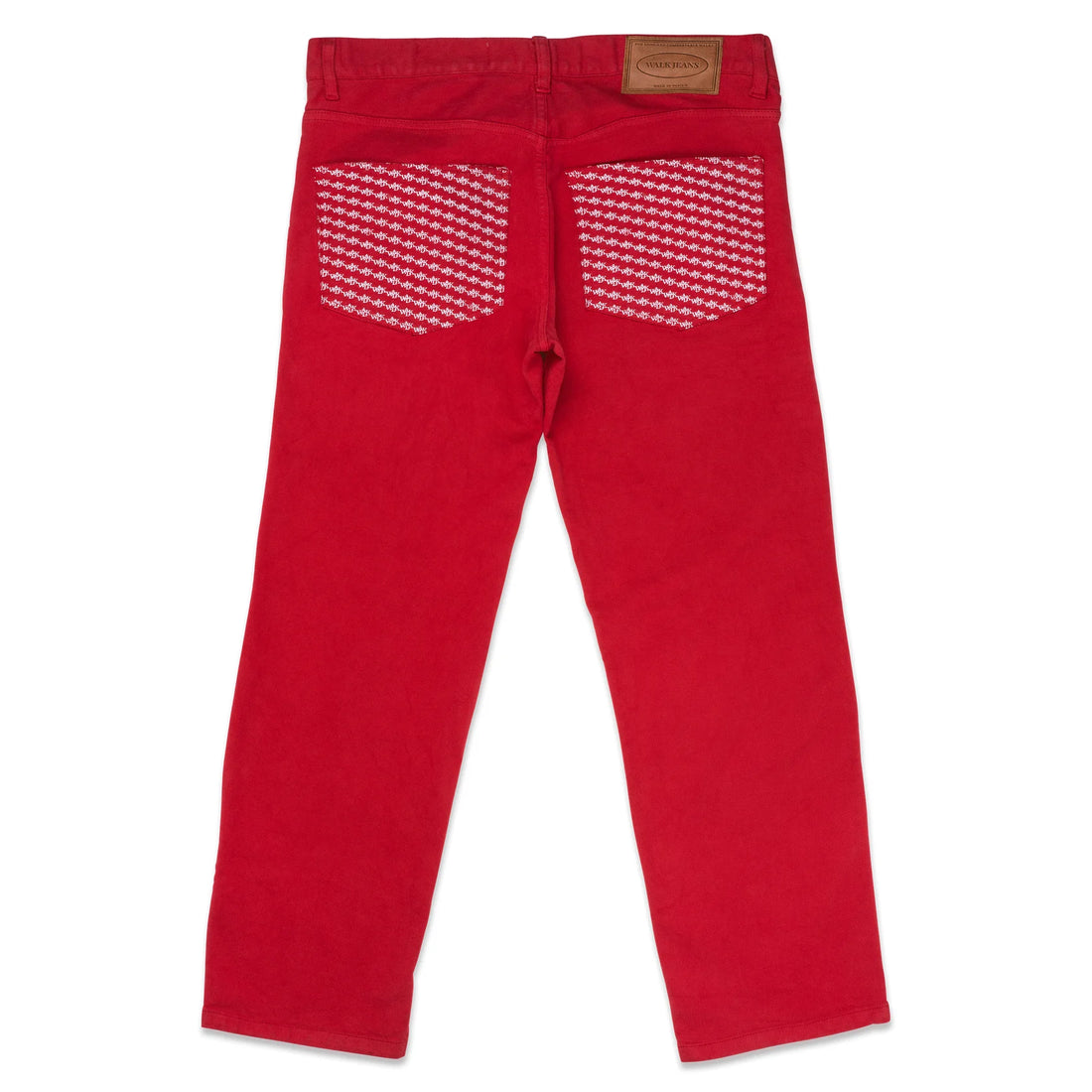 LE PANTALON EN JEAN ROUGE